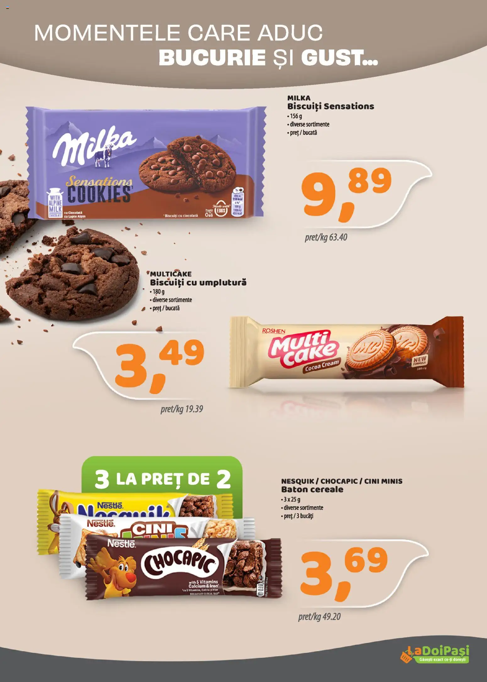 Noul catalog LaDoiPași – valabil de la 16.05.2026 | Pagină: 6 | Produse: Ciocolată, Cereale, Baton cereale, Biscuiți