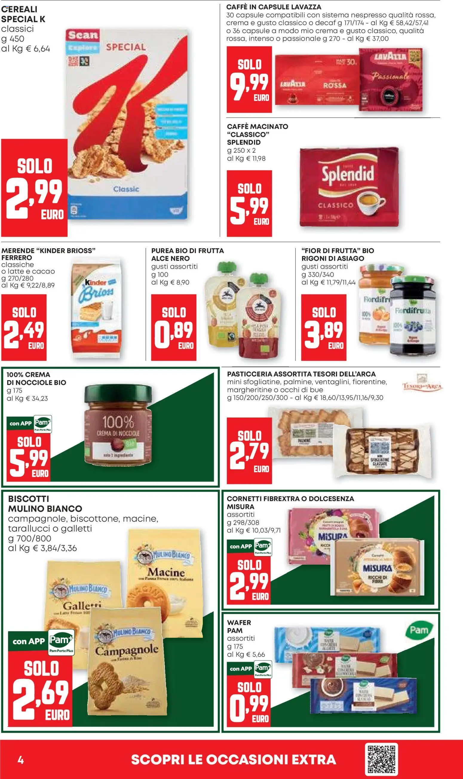 Volantino PAM del 22/10/2026 | Pagina: 4 | Prodotti: Biscotti, Cacao, Lavazza, Macinato