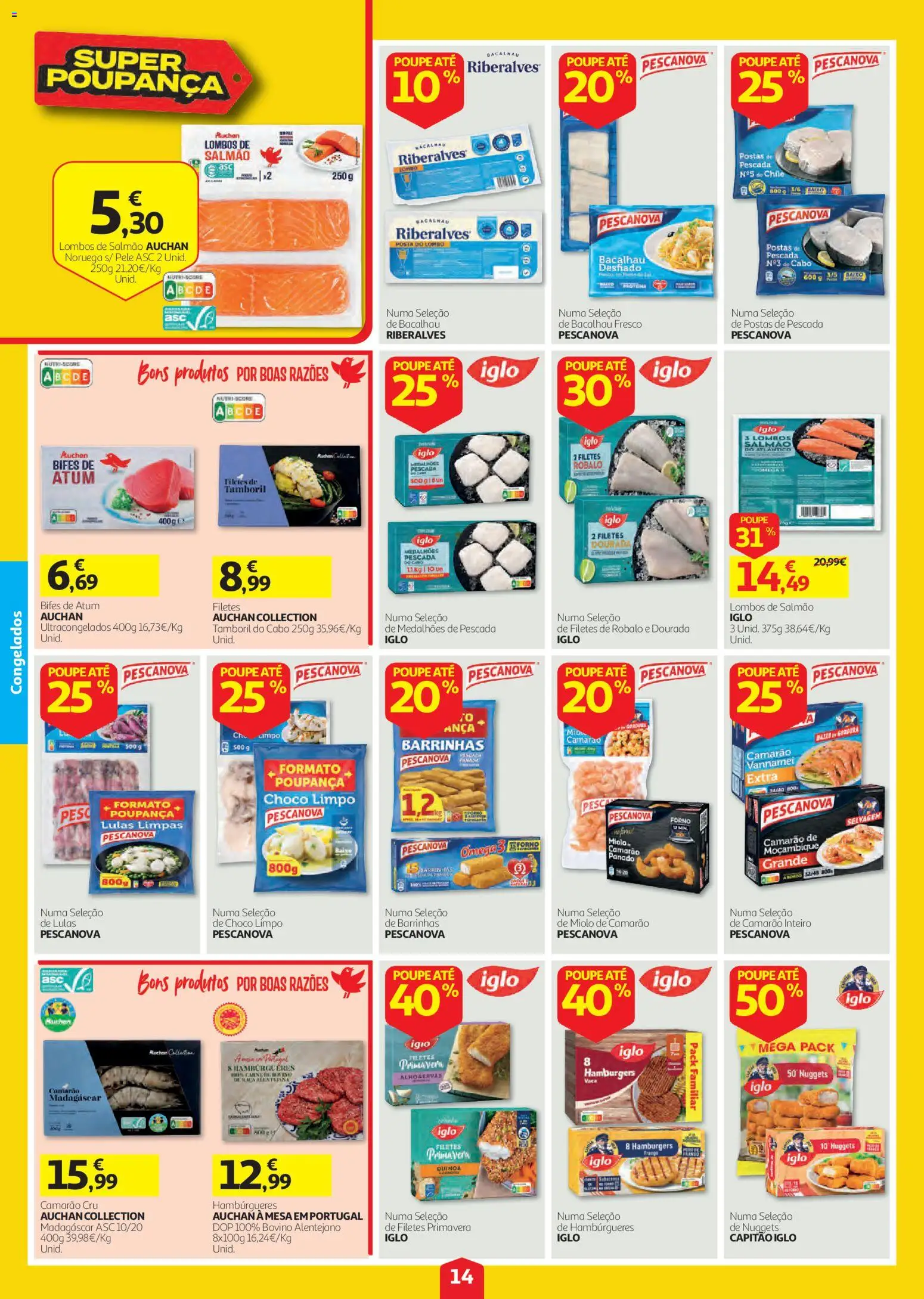 Auchan folheto │ válido de 20/08/2026 | Página: 14 | Produtos: Cabo, Bacalhau, Pá, Nuggets