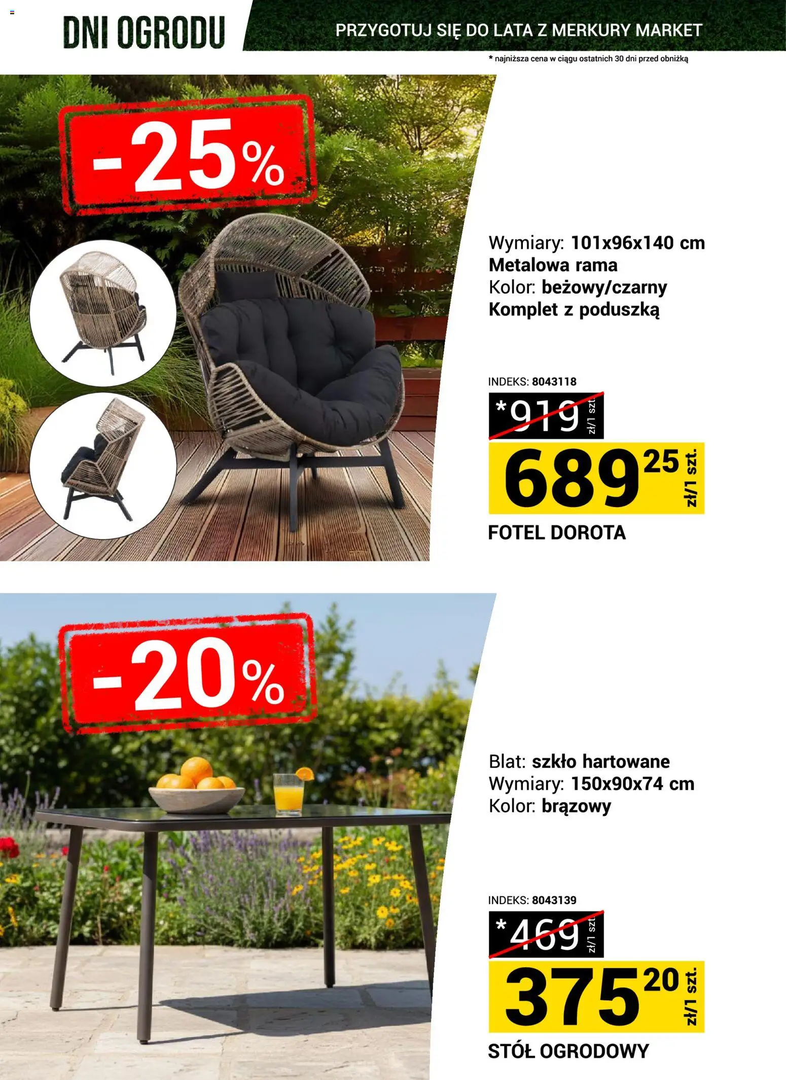 Merkury Market gazetka - Przygotuj się do lata od 23.05.2026 | Strona: 26 | Produkty: Poduszka, Fotel, Stół, Stół ogrodowy