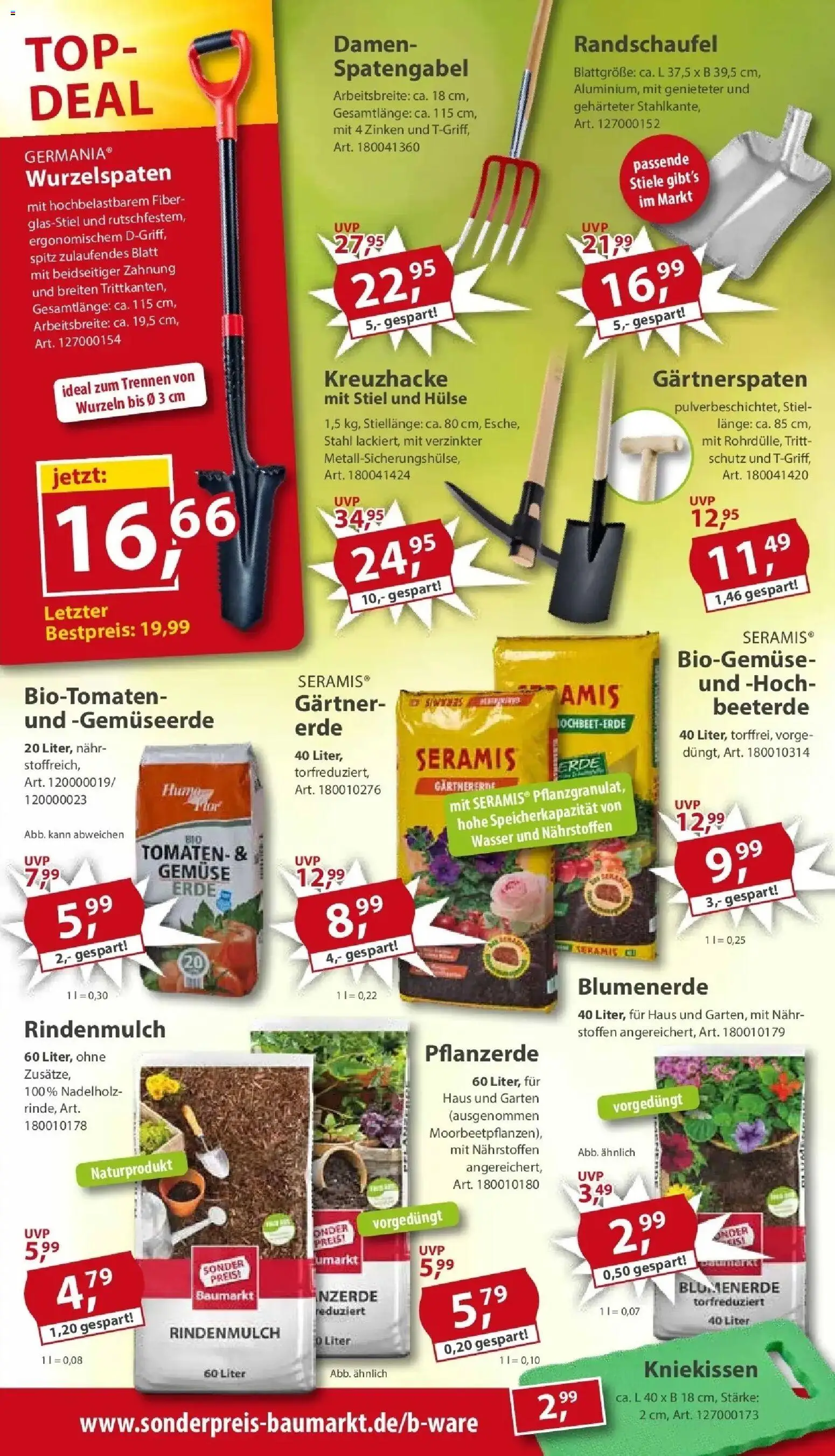 Sonderpreis Baumarkt Aktuelle Angebote – gültig ab 25.04.2026 | Seite: 13 | Produkte: Top, Pflanzerde, Wasser, Gemüse