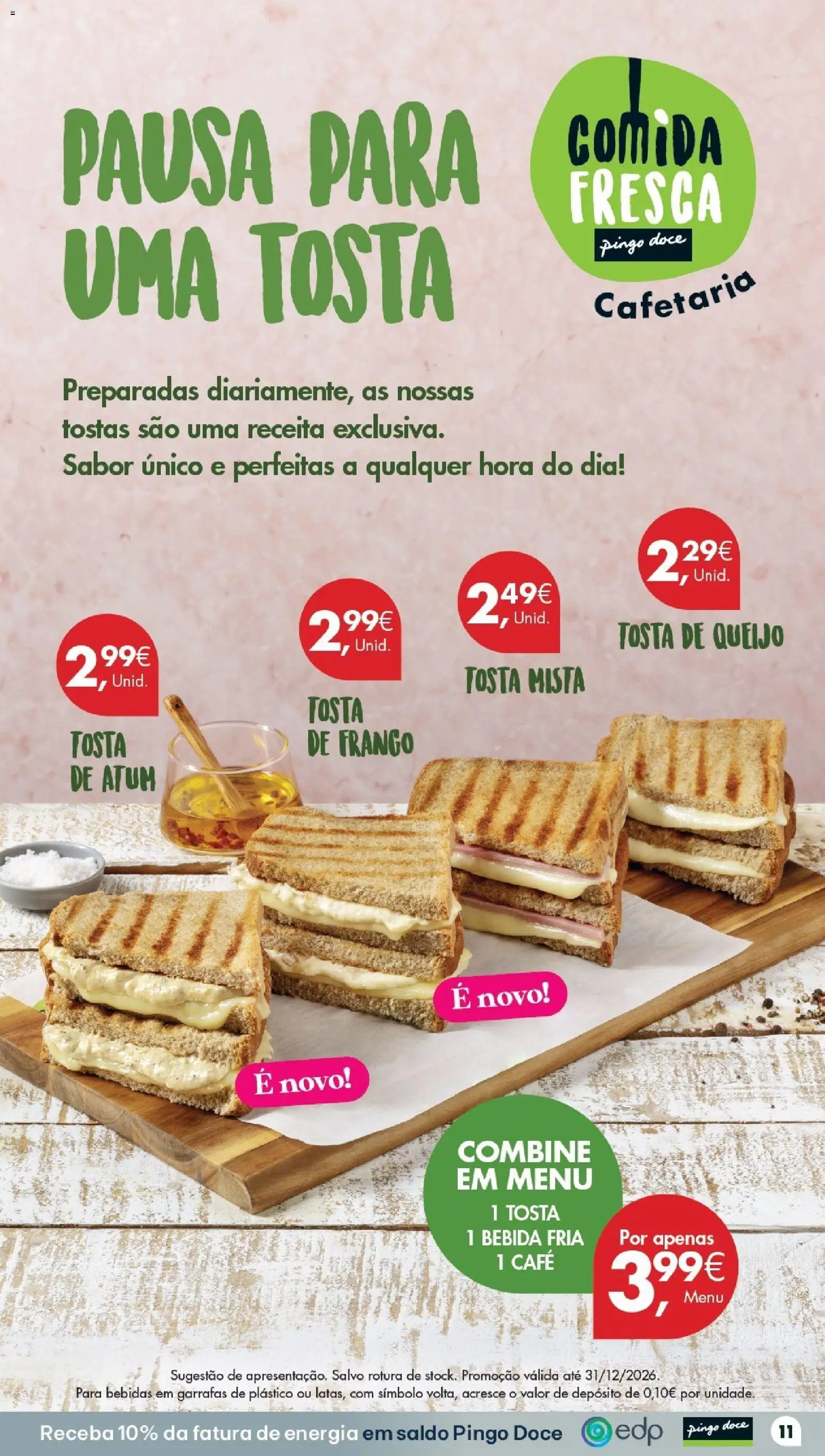 Pingo Doce Folheto Poupe Este Fim de Semana │ válido de 09/10/2026 | Página: 11 | Produtos: Frango, Tostas, Queijo, Bebida