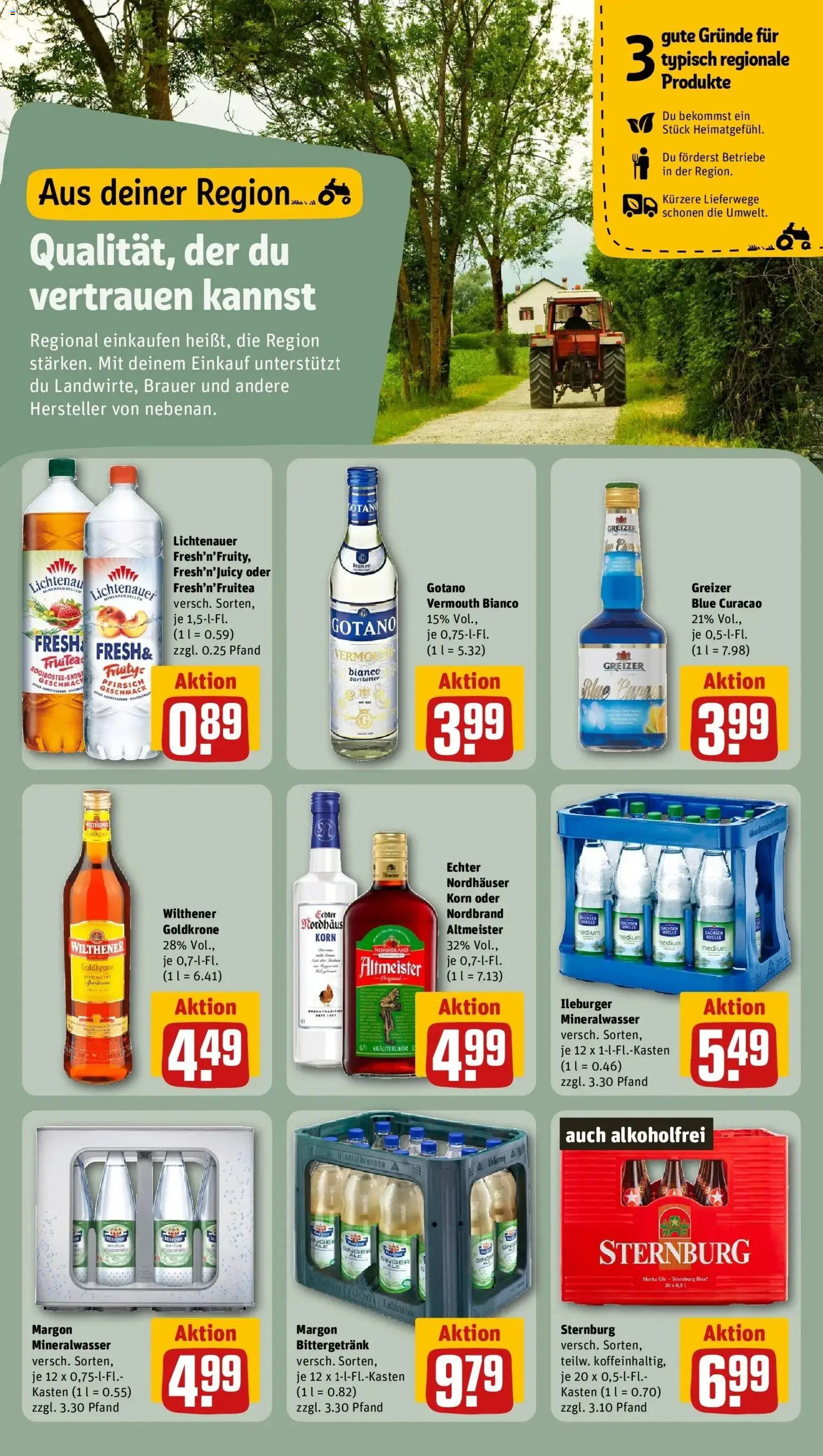 REWE Prospekt ab 03.08.2026 zum Blättern » Angebote | Seite: 23 | Produkte: Wilthener, Bier, Mineralwasser, Pfirsich