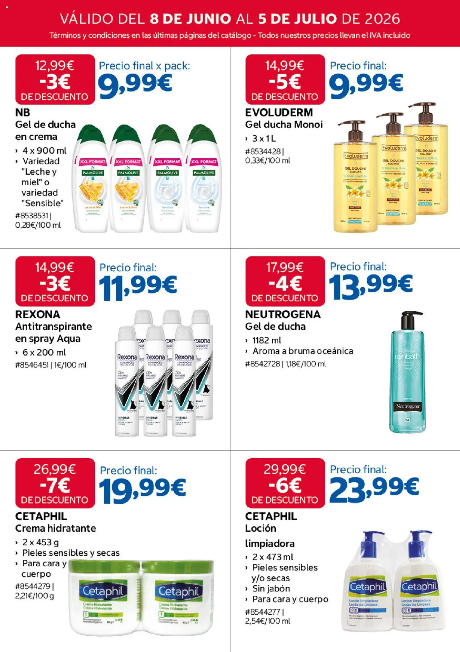 Costco catálogo │ válido desde el 08.06.2026 | Página: 8 | Productos: Jabón, Leche, Crema hidratante, Ducha