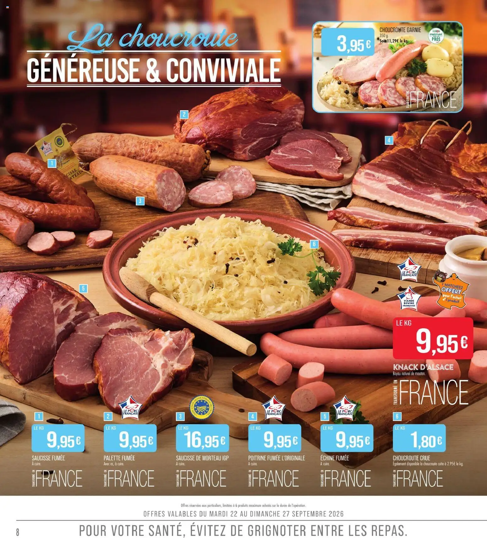 {H1} | Page: 8 | Produits: Choucroute, Saucisse, Viande, Porc