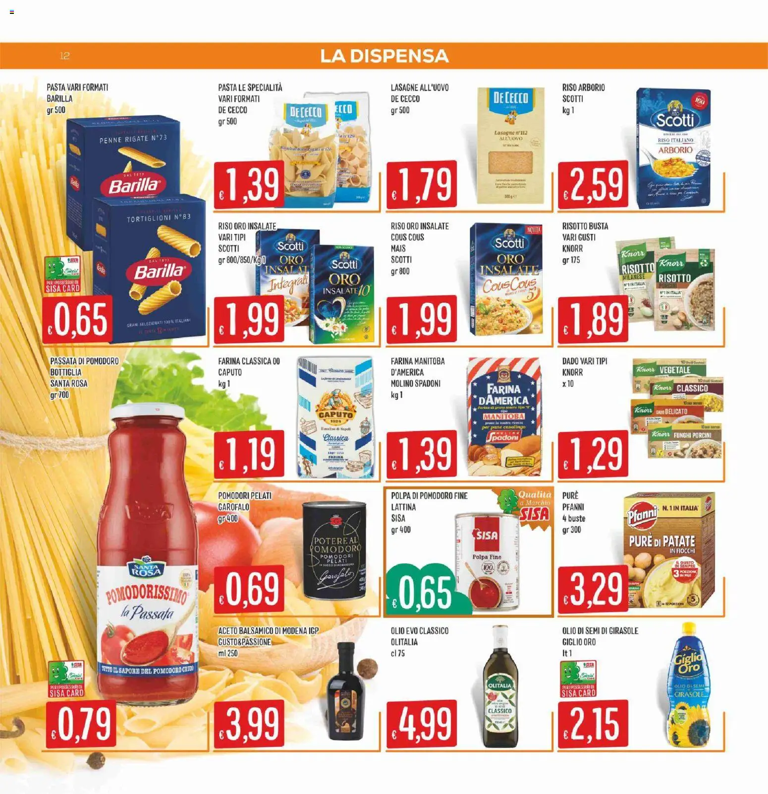 Volantino SISA del 14.05.2026 | Pagina: 12 | Prodotti: Patate, Cous cous, Aceto, Penne