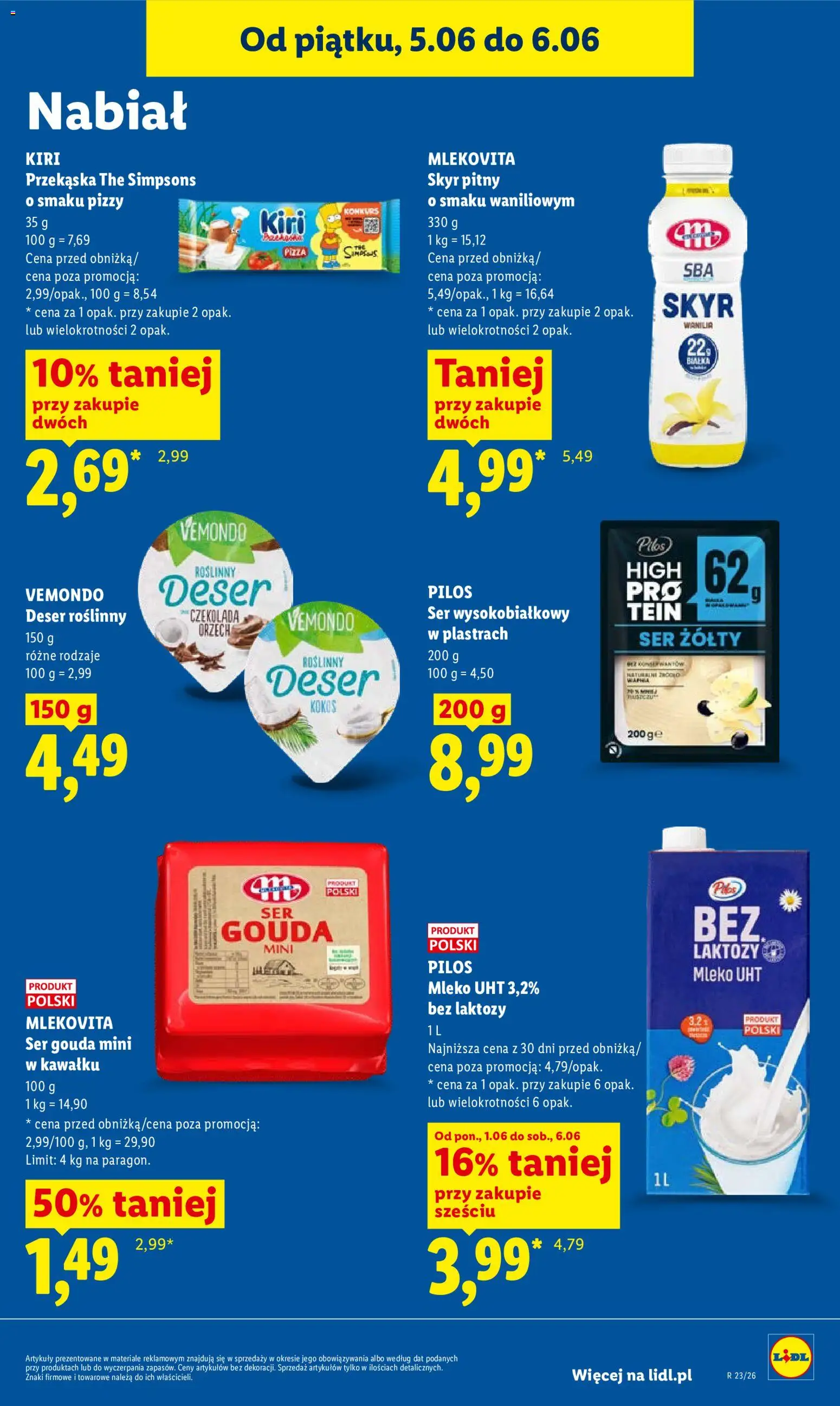 Lidl gazetka od 05.06.2026 | Strona: 57 | Produkty: Ser żółty, Czekolada, Pizza, Skyr