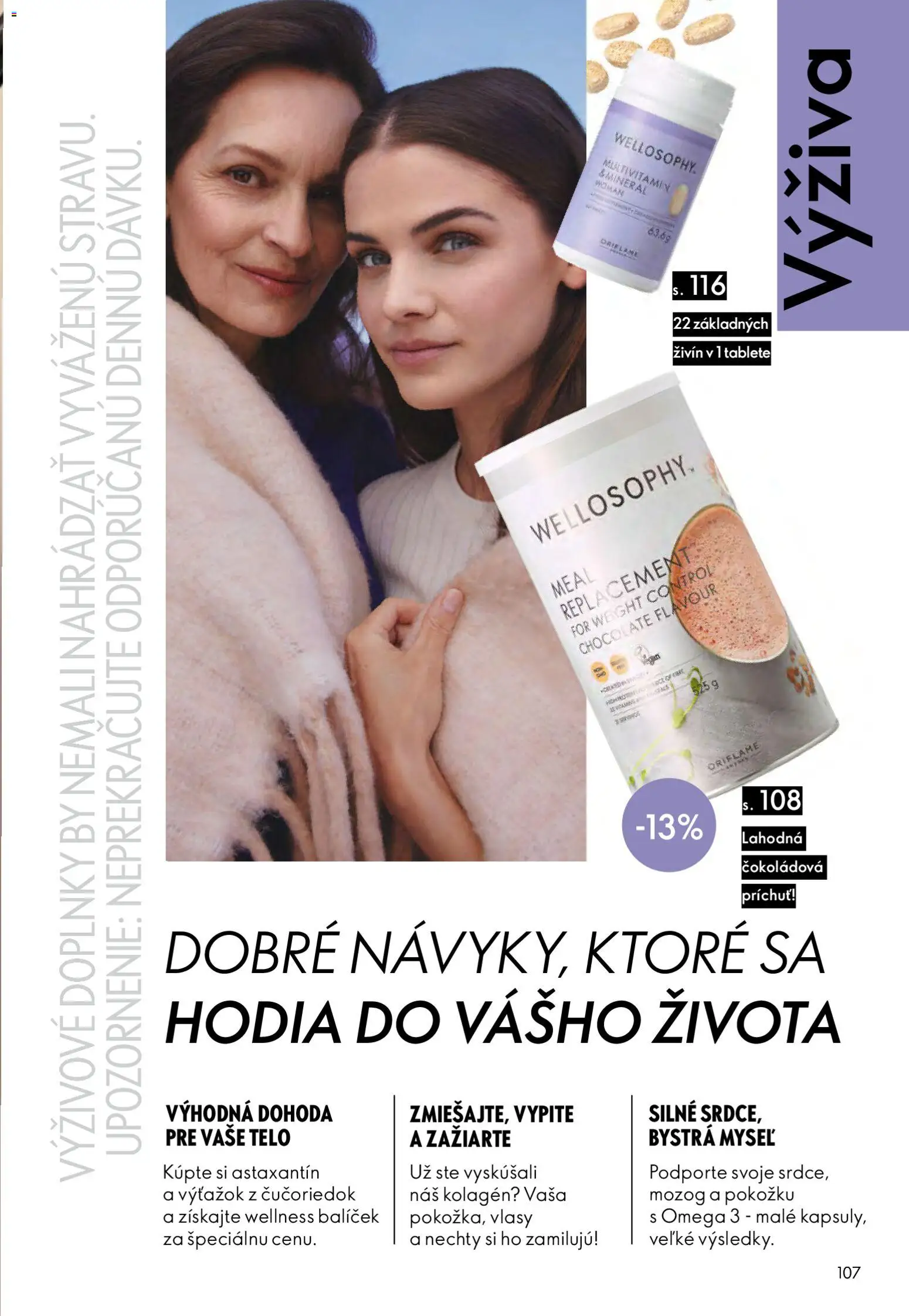Nové Oriflame akcie – leták je platný od 25.03.2026 | Strana: 107 | Produkty: Multivitamín, Kolagén, Omega 3, Omega