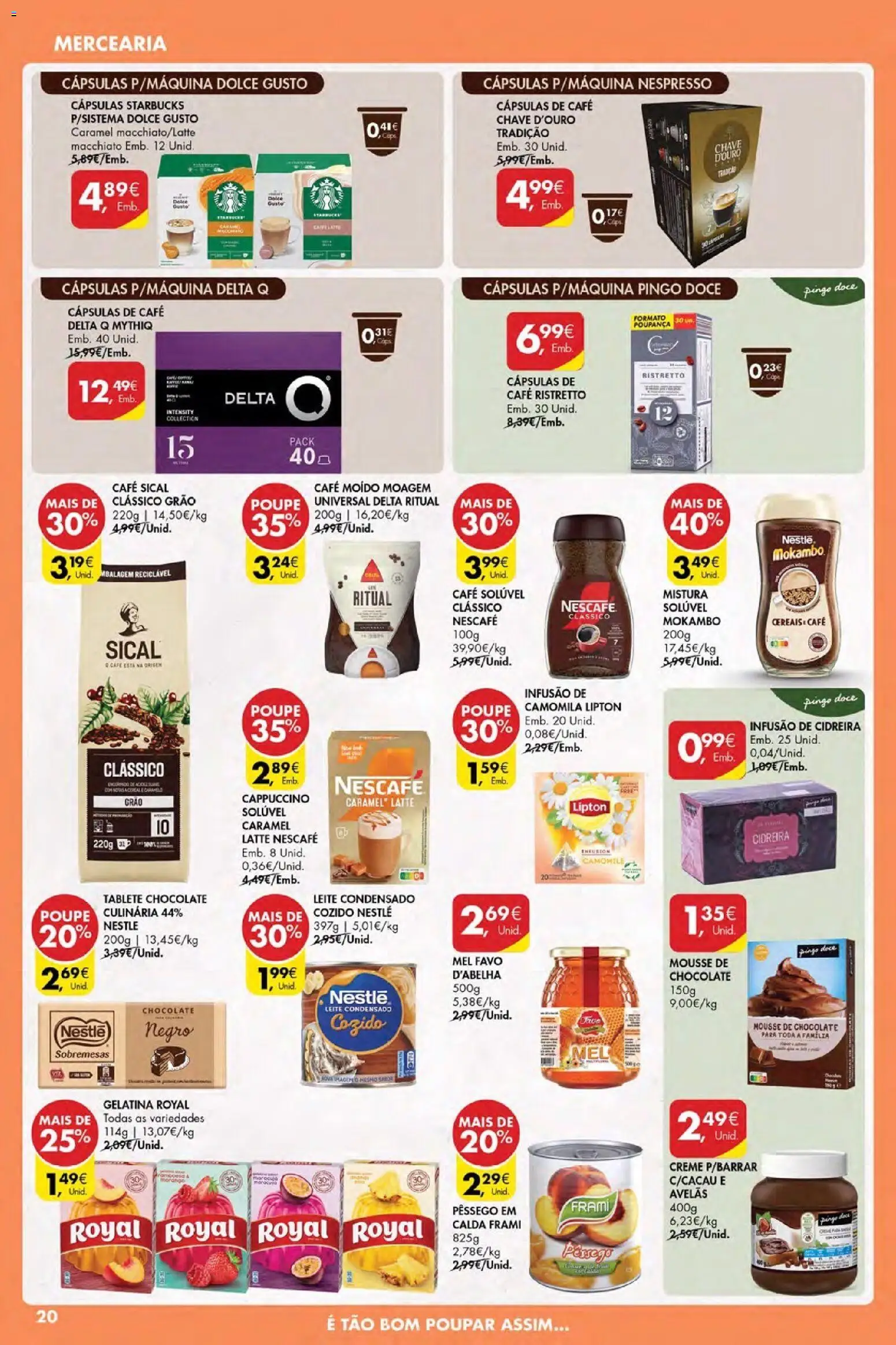 Pingo Doce Poupe Esta Semana Açores │ válido de 07.05.2026 | Página: 20 | Produtos: Café solúvel, Leite condensado, Leite, Creme