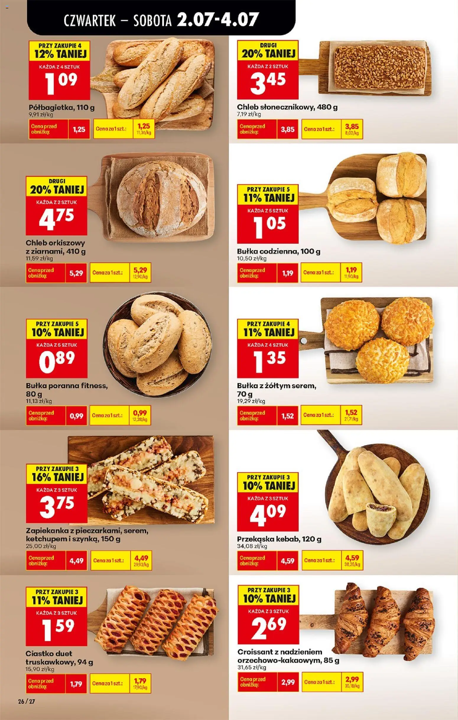 Biedronka gazetka od czwartku od 02.07.2026 | Strona: 28 | Produkty: Zapiekanka, Bułka, Chleb