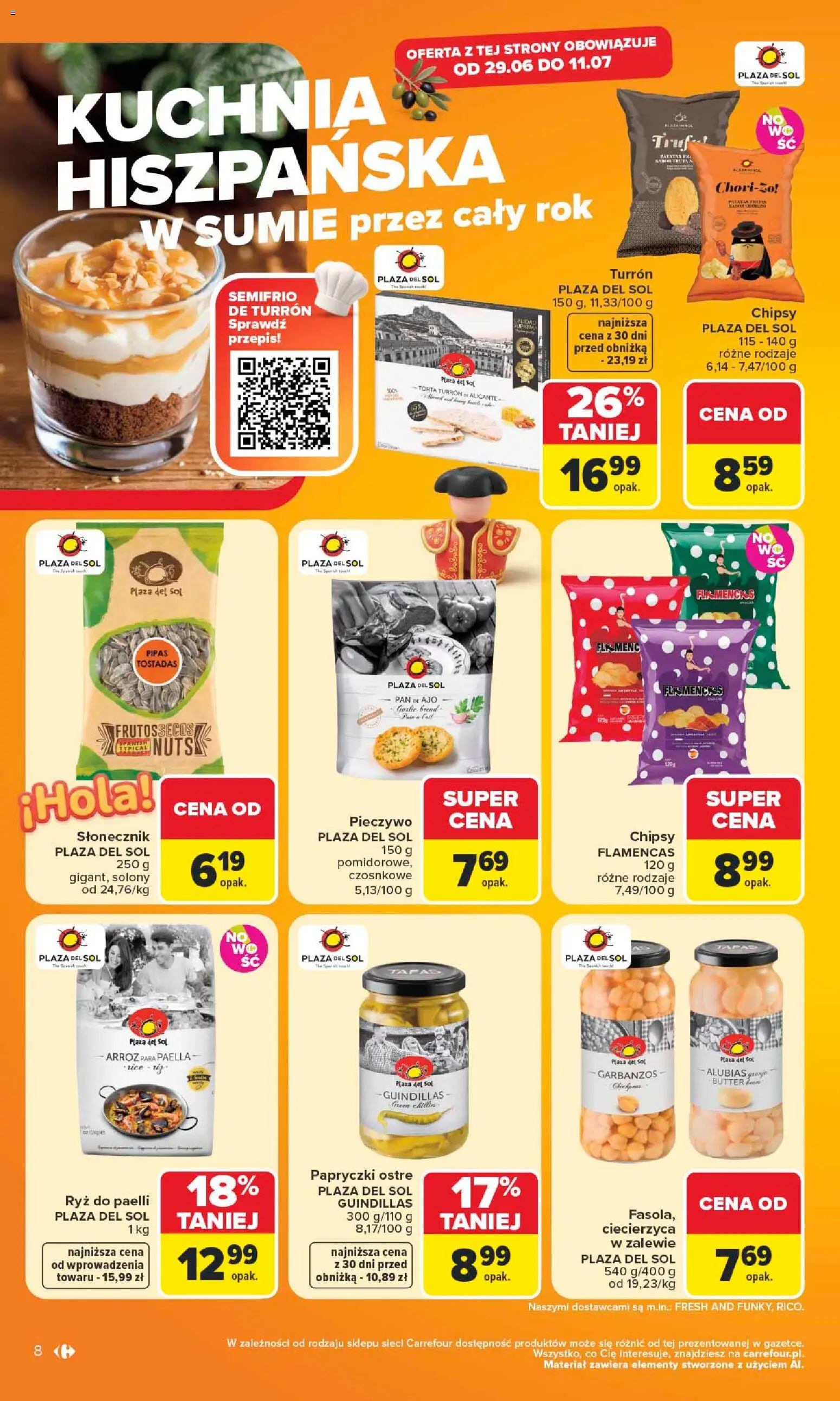 Carrefour gazetka - Kuchnia śródziemnomorska od 29.06.2026 | Strona: 8 | Produkty: Chipsy, Paella, Ryż, Sól