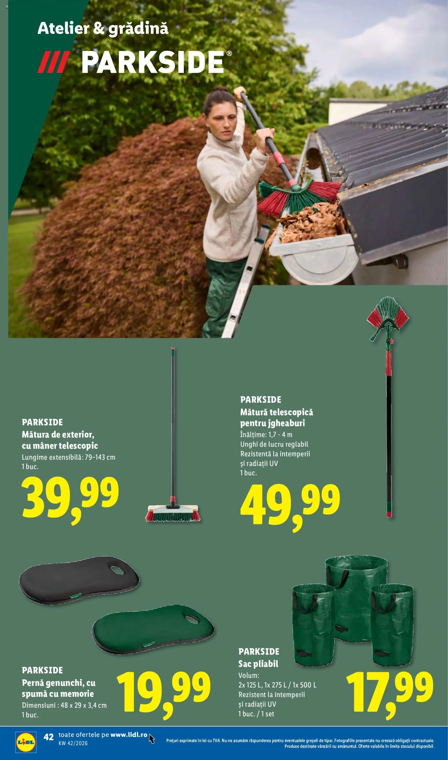 Noul catalog Lidl – valabil de la 12.10.2026 | Pagină: 42 | Produse: Memorie, Mătură, Pernă, Parkside