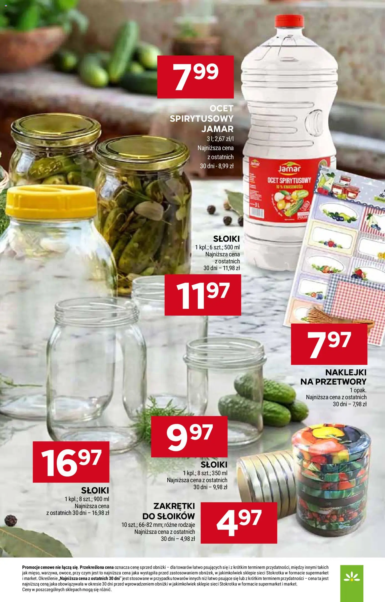 Stokrotka gazetka od 11.06.2026 | Strona: 9 | Produkty: Ocet spirytusowy, Ocet, Stokrotka, Naklejki