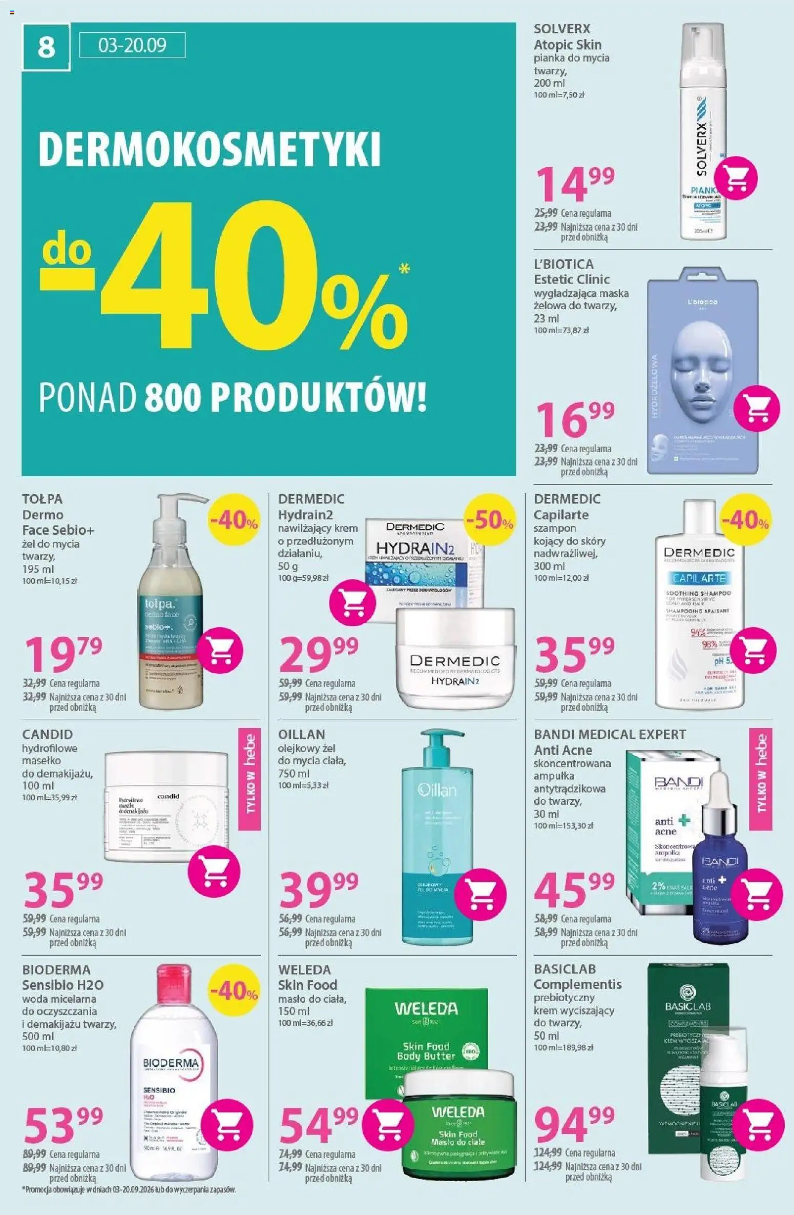 Hebe gazetka od 03.09.2026 | Strona: 8 | Produkty: Pianki, Body, Maska, Woda