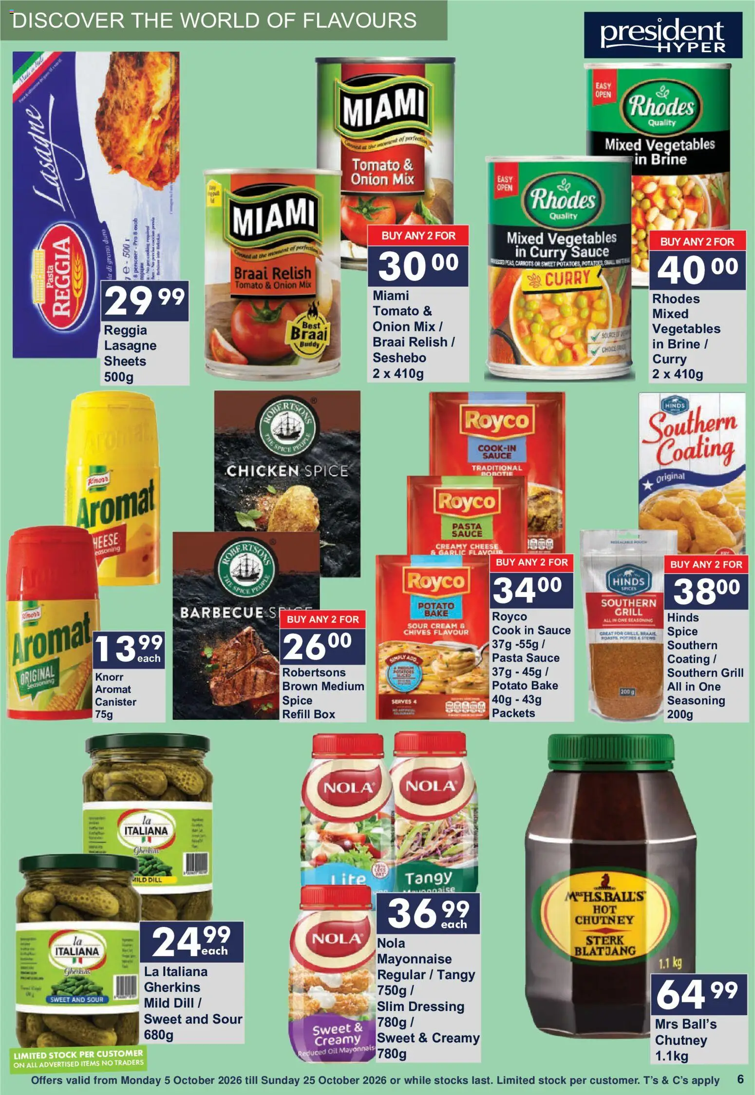 New President Hyper catalogue – valid from 05/10/2026 | Page: 6 | Products: Oil, Dressing, Aromat, Onion