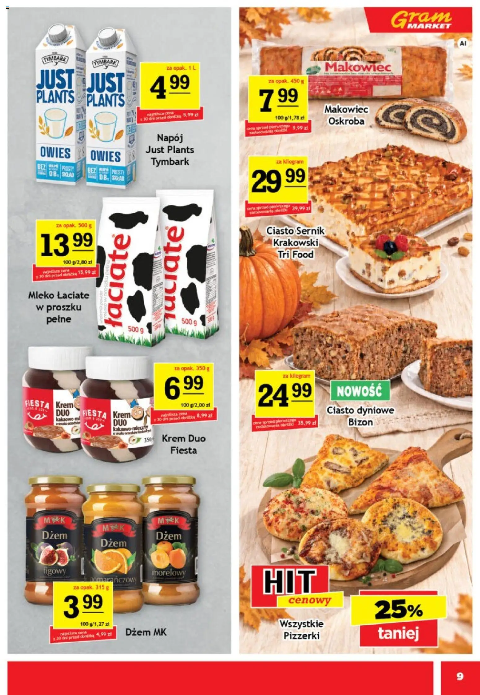 Gram Market gazetka od 30.09.2026 | Strona: 9 | Produkty: Tymbark, Dżem, Mleko, Krem
