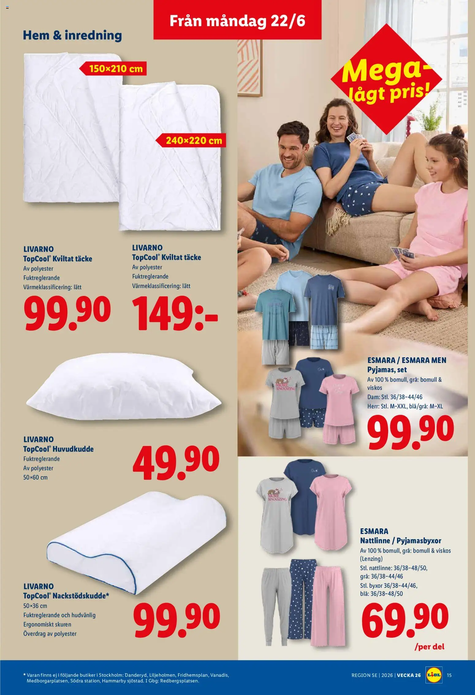 Lidl reklamblad aktuell från 22.06.2026 | Sida: 17 | Produkter: Täcke, Byxor, Set