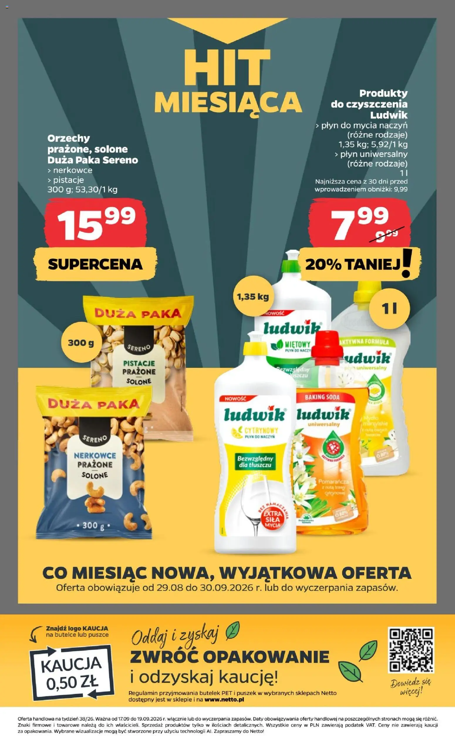 Netto gazetka od czwartku od 17.09.2026 | Strona: 22 | Produkty: Trawy, Cleaner, Orzechy, Płyn do mycia naczyń