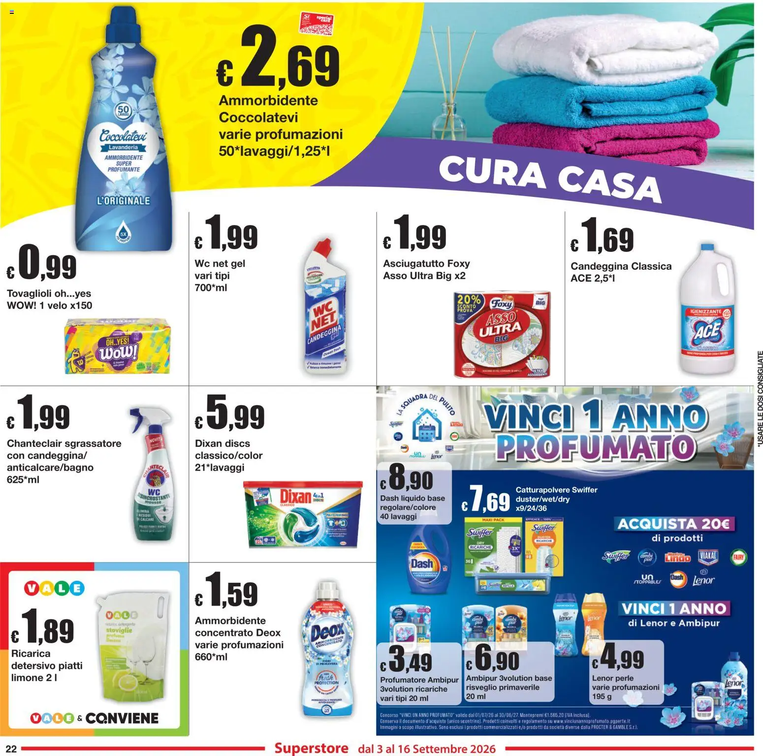 Volantino Sì con Te del 03/09/2026 | Pagina: 22 | Prodotti: Piatti, Sgrassatore, Limone, WC