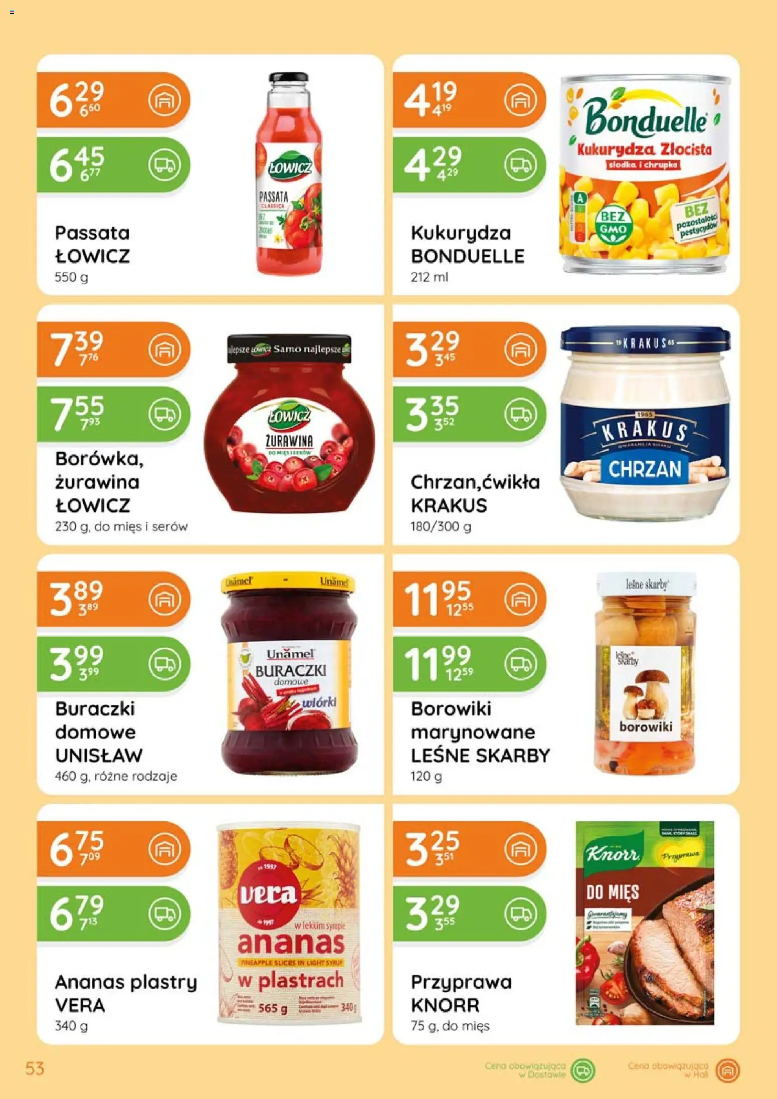 Eurocash gazetka od 20.08.2026 | Strona: 53 | Produkty: Kukurydza, Żurawina, Chrzan, Ananas