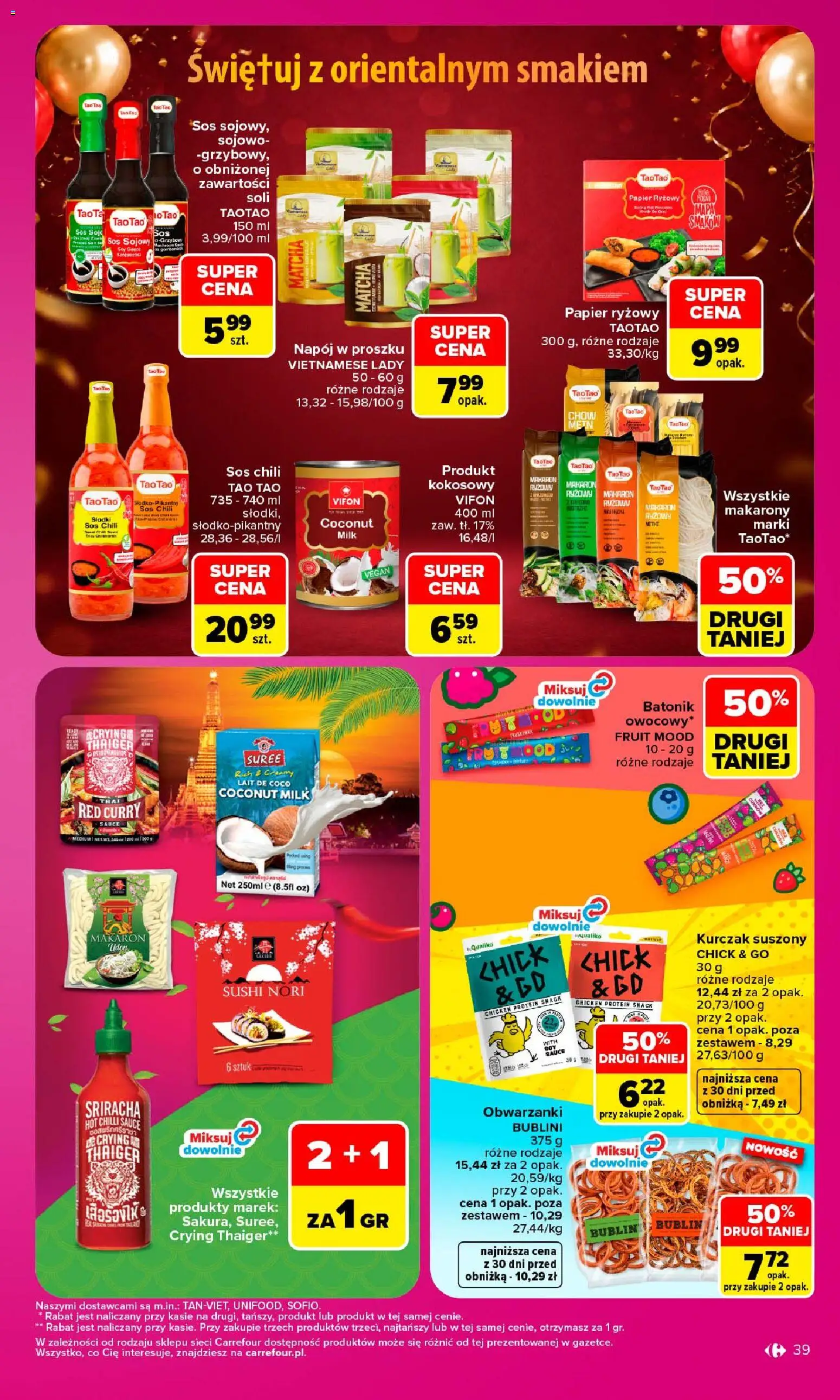 Carrefour gazetka od 28.09.2026 | Strona: 39 | Produkty: Sushi, Matcha, Makaron, Sos