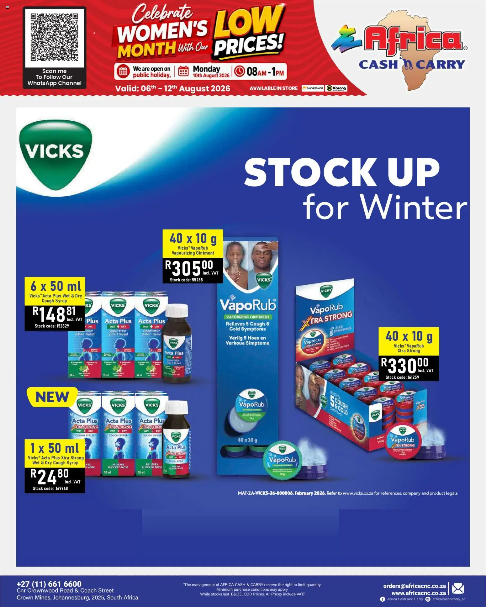 New Africa Cash & Carry catalogue – valid from 06/08/2026 | Page: 68 | Products: Cough syrup, Stock, Syrup