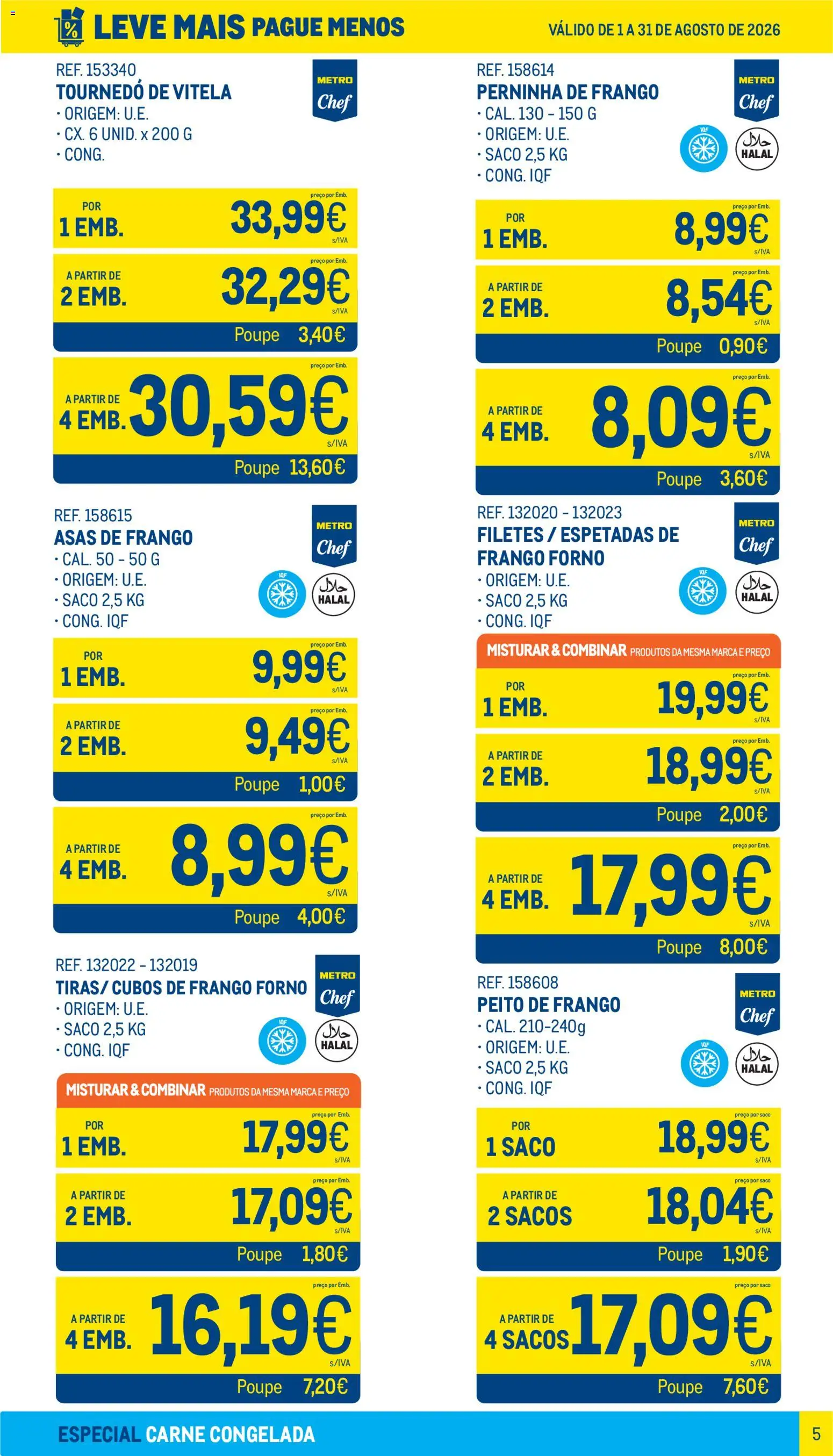 Makro Leve Mais Pague Menos - Carne Congelada │ válido de 01/08/2026 | Página: 5 | Produtos: Vitela, Forno, Frango, Carne