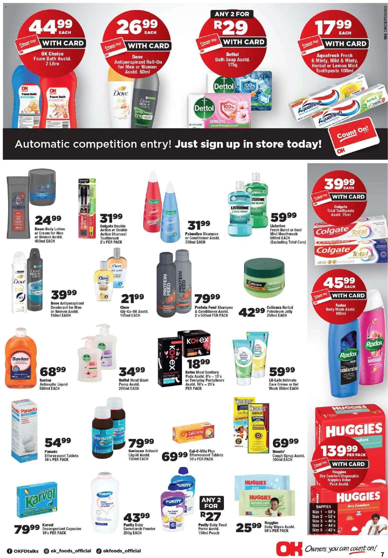 New OK Foods catalogue – valid from 10.06.2026 | Page: 7 | Products: Bath, Foam, Petroleum jelly, Nappies