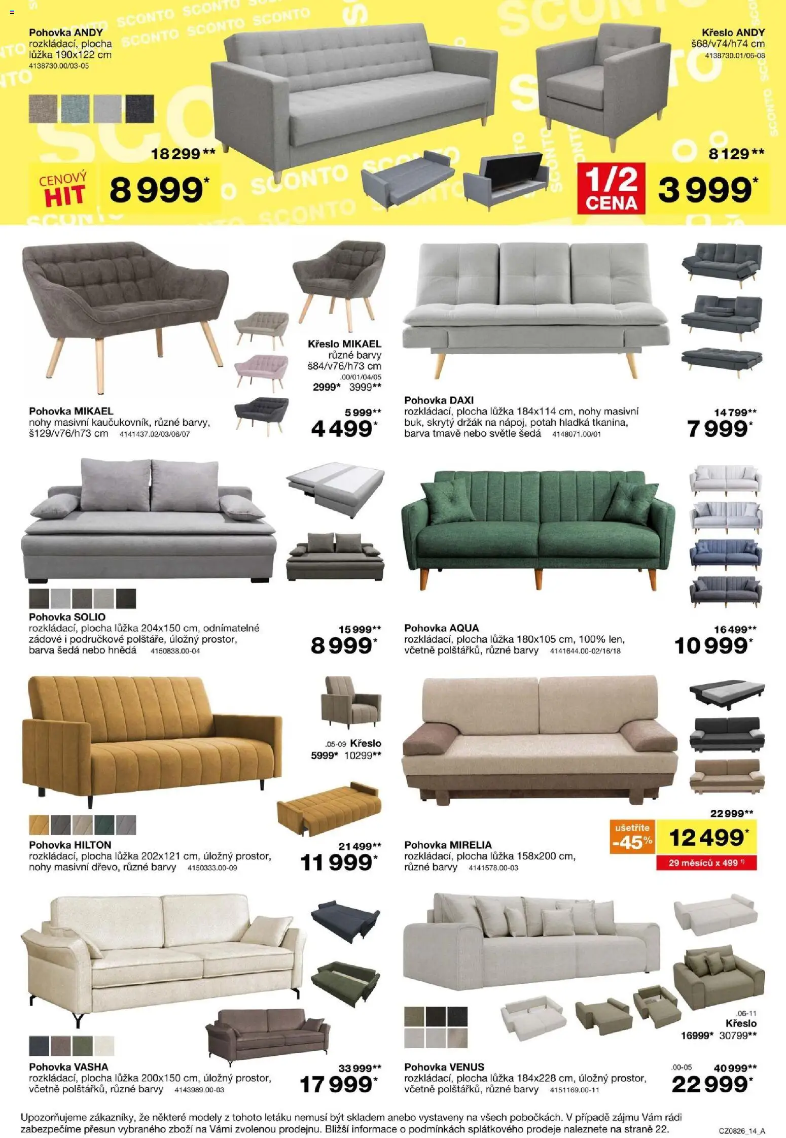 Sconto nábytek leták od 17.06.2026 | Strana: 14 | Produkty: Pohovka, Křeslo, Modely, Barvy