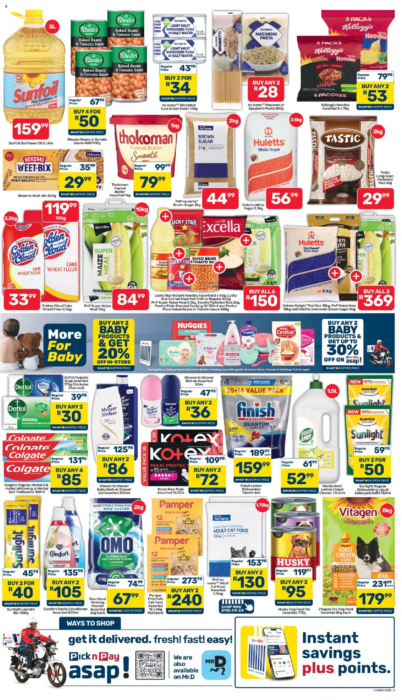 New Pick n Pay catalogue – valid from 07/08/2026 | Page: 3 | Products: Corned meat, Beans, Dishwasher, Dog food