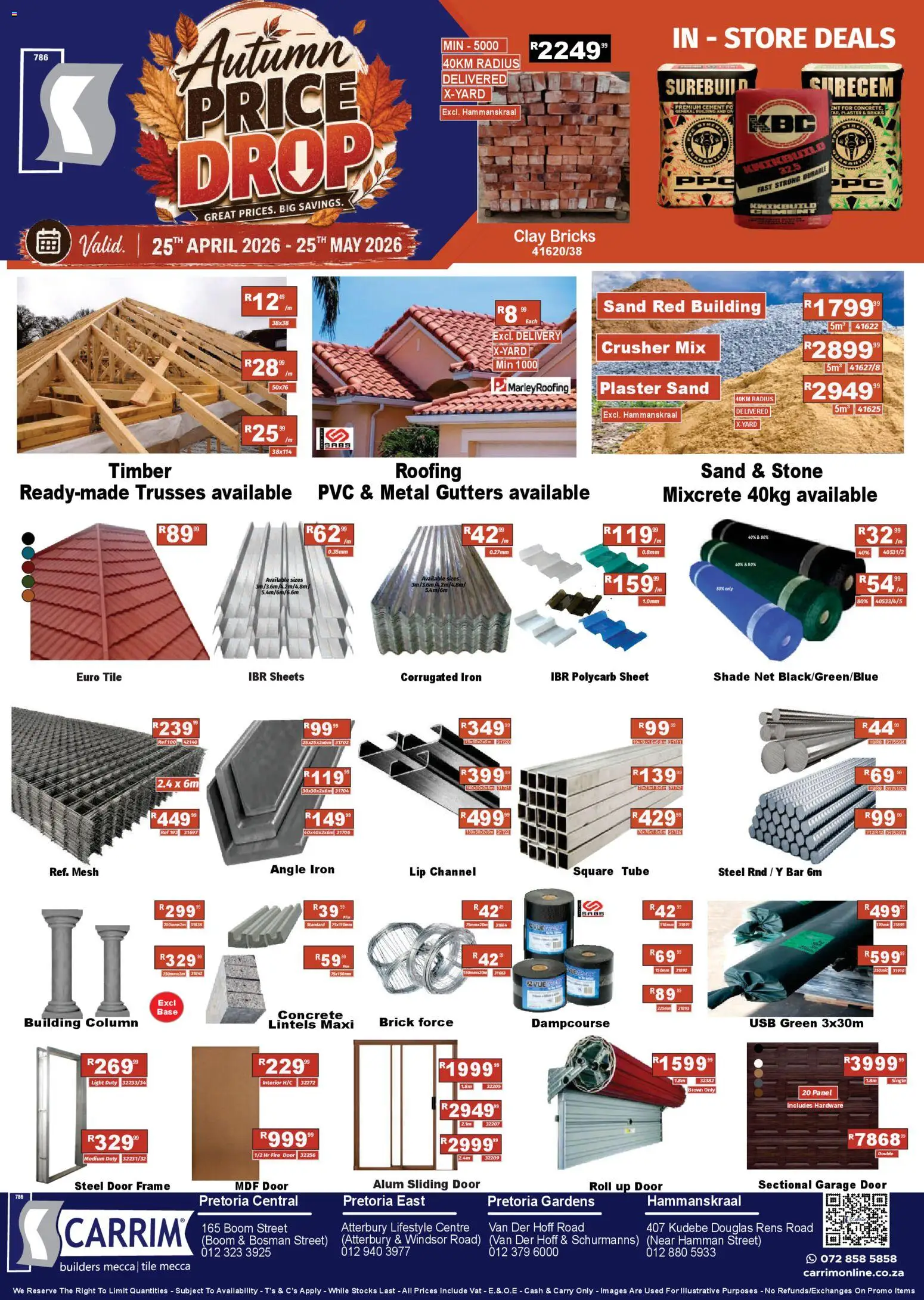New K. Carrim catalogue – valid from 25.04.2026 | Page: 1 | Products: Light, Ham, Cement, Clay
