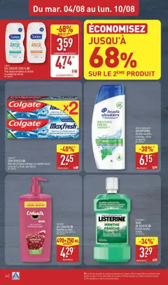 Aldi - Prévisualisation de SANEX,  GEL DOUCHE ZÉRO %, Pour peaux normales ou sèches., Le produit de 425 ml., GEL DOUCHE ZÉRO %, Pour peaux normales ou sèches., Le produit de 425 ml. valide à partir de 04/08/2026 | Page: 16 | Produits: Citron, Parfum, Shampooing, Bain de bouche