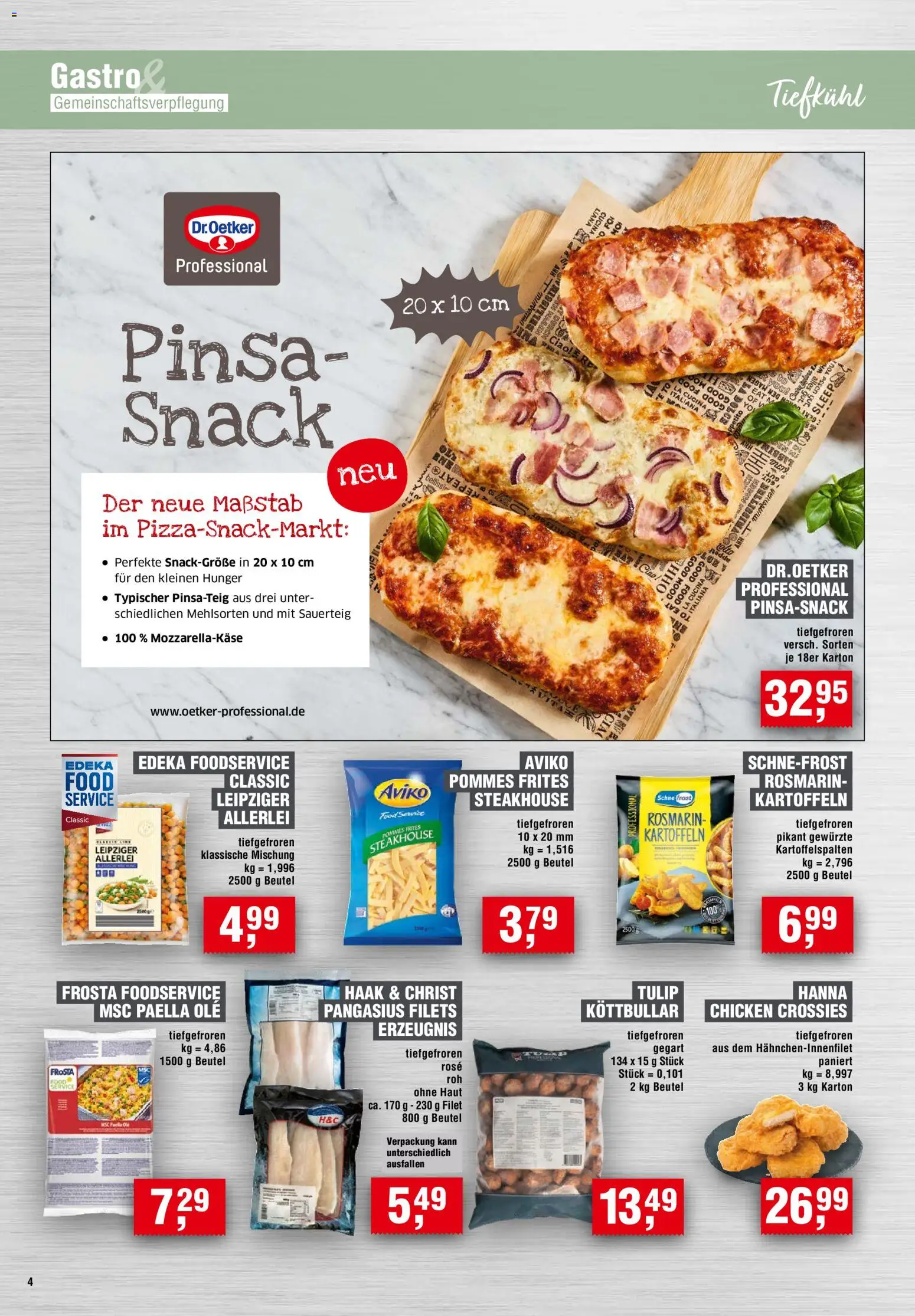Handelshof Gastro & GV – gültig ab 01.10.2026 | Seite: 4 | Produkte: Pommes, Pommes frites, Frosta, Kartoffeln