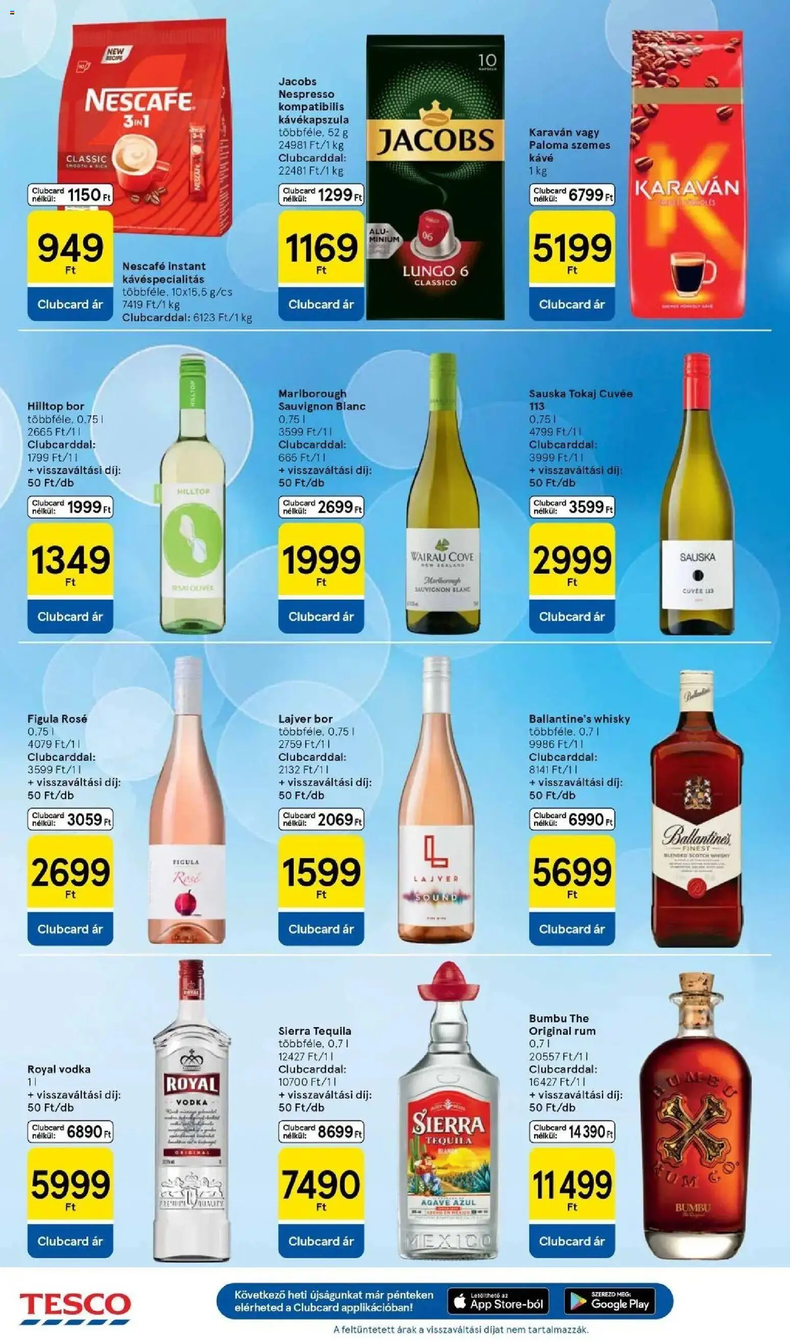 Tesco akciós ujság - amely érvényes a következő dátumtól: 2026.08.18. | Oldal: 30 | Termékek: Nescafé, Tequila, Cuvée, Bor