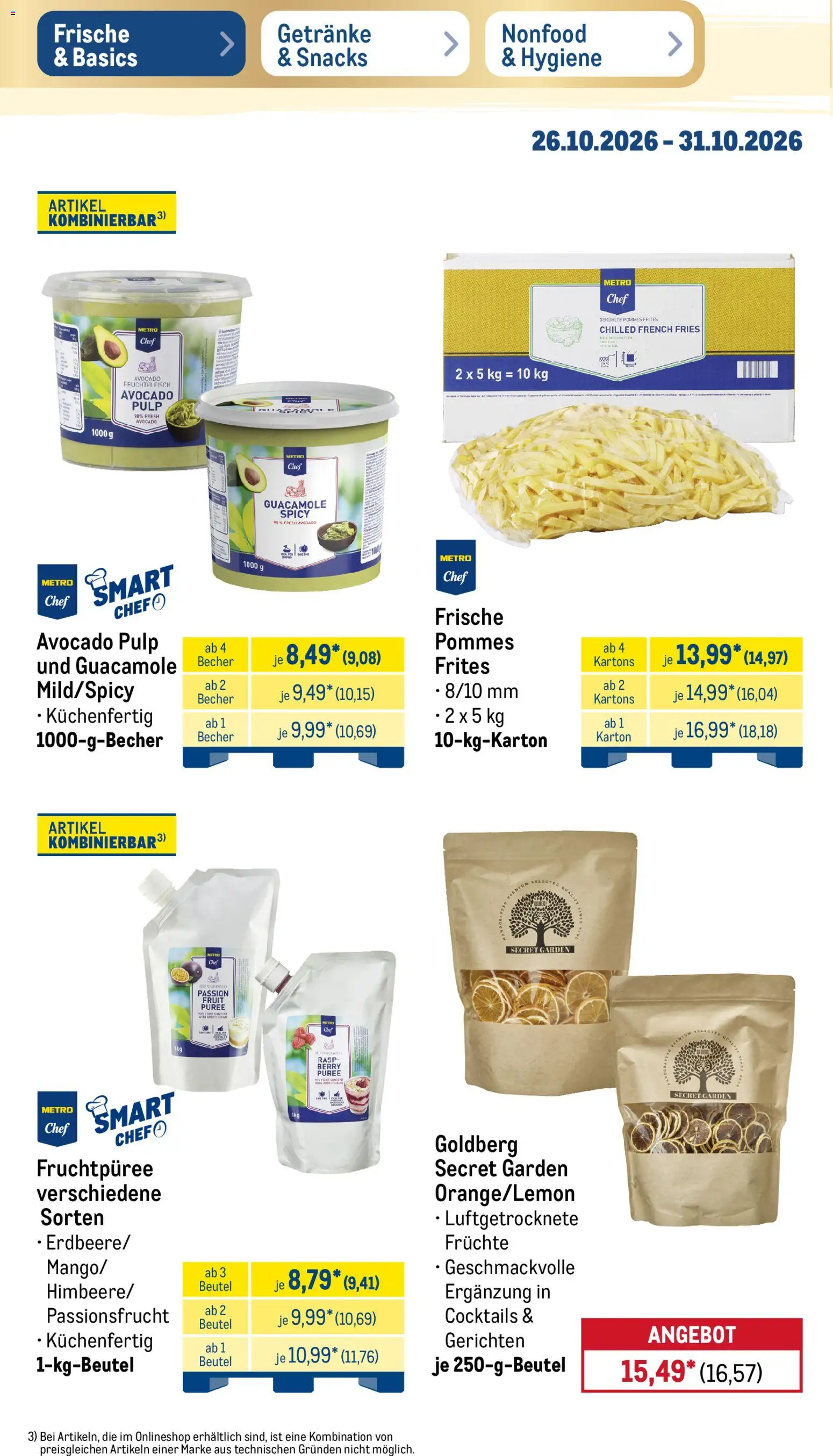 Metro Prospekt – gültig ab 26.10.2026 | Seite: 10 | Produkte: Pommes, Pommes frites, Fisch, Avocado