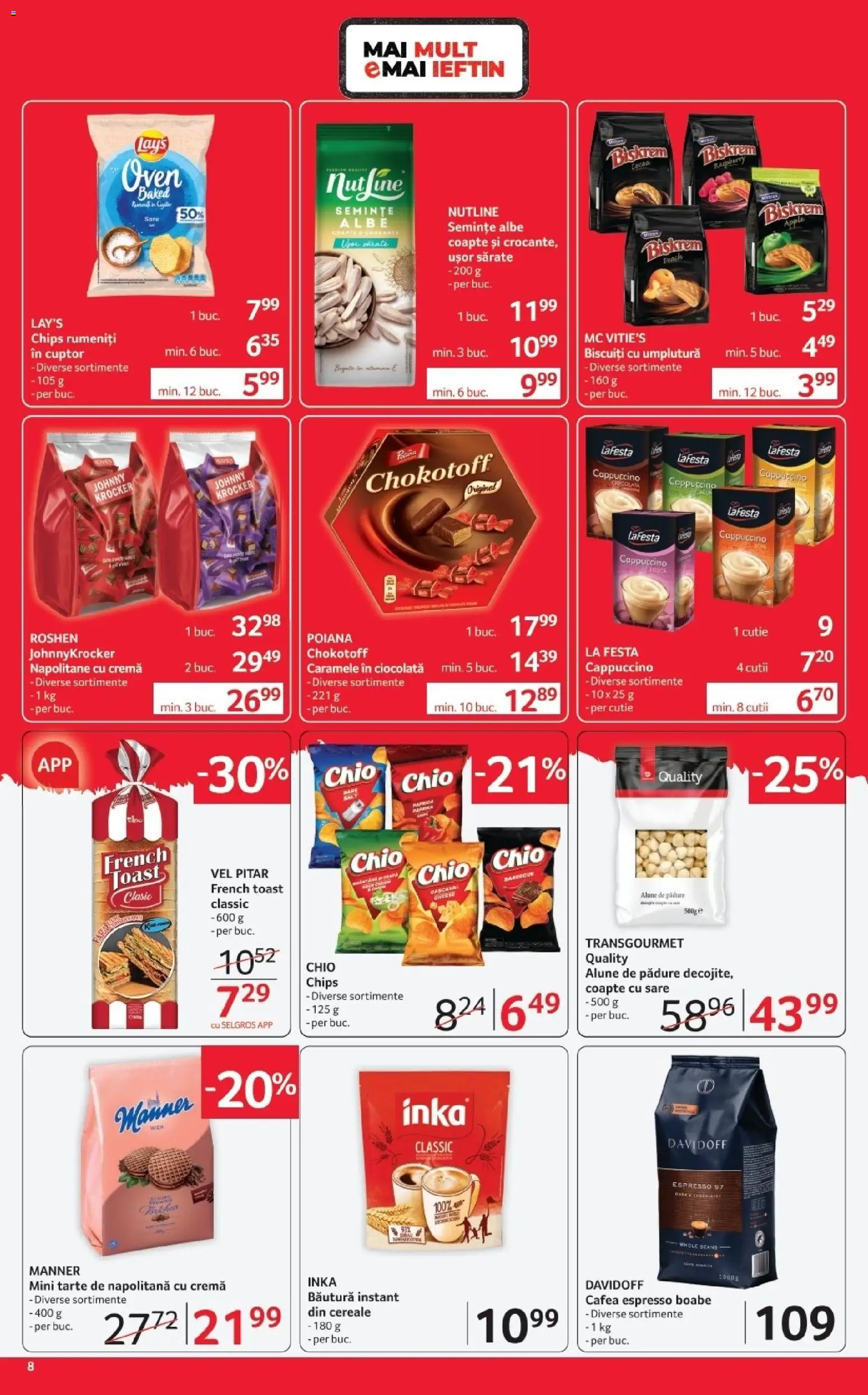 Noul catalog Selgros – valabil de la 17.04.2026 | Pagină: 8 | Produse: Semințe, Napolitane, Cremă, Cafea