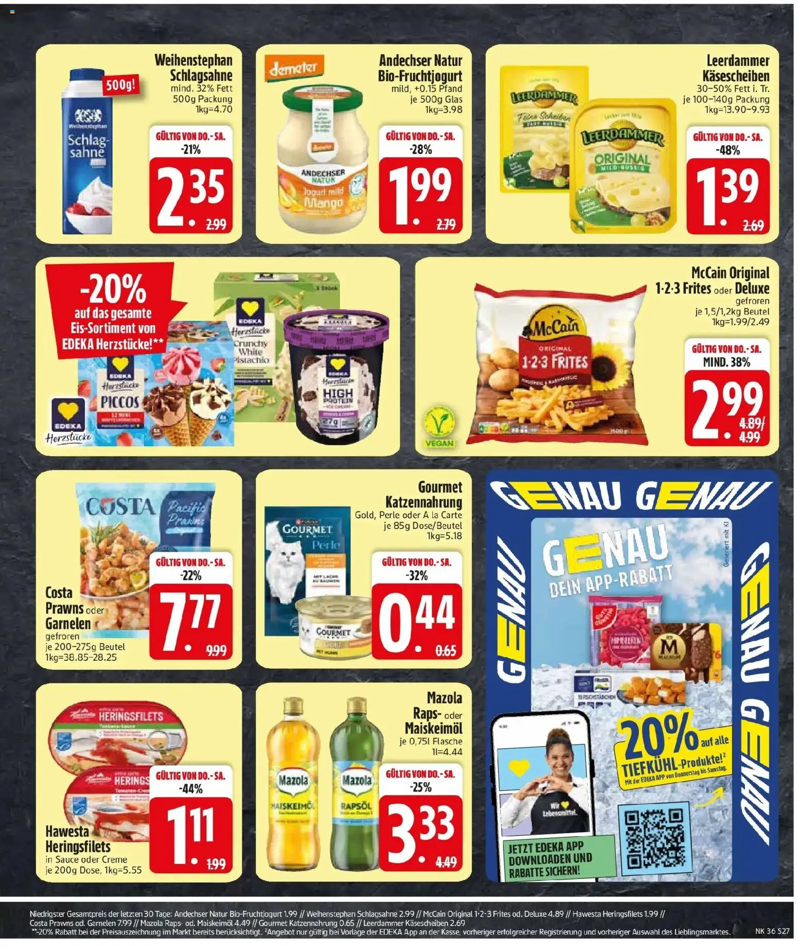 Edeka Prospekt Monheim (ab 31.08.2026) » Angebote Online | Seite: 31 | Produkte: Schlagsahne, Garnelen, Mango, Sahne