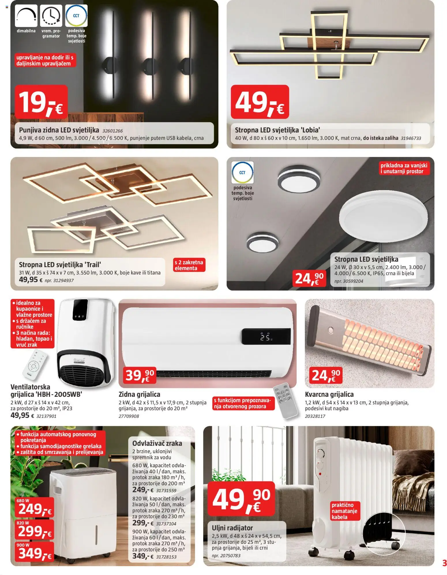 Bauhaus katalog | vrijedi od 16.09.2026 | Stranica: 3 | Proizvodi: Radijator, Led, Led svjetiljka, Odvlaživač zraka