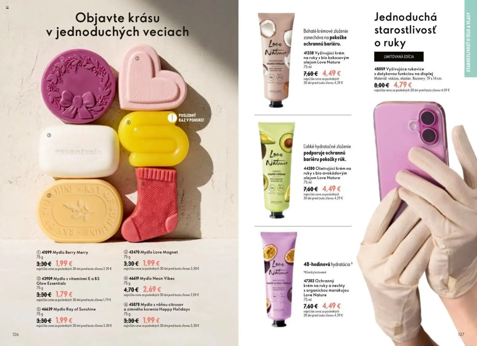 Nové Oriflame akcie – leták je platný od 09.09.2026 | Strana: 64 | Produkty: Krém na ruky, Mydlo, Krém, Rukavice