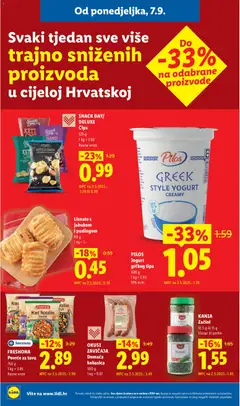 Lidl - Svaki tjedan trajno snižene cijene - Pregled kataloga iz trgovine Lidl, vrijedi od 28.09.2026 | Stranica: 10 | Proizvodi: Tijesto, Chips, Freshona, Čips