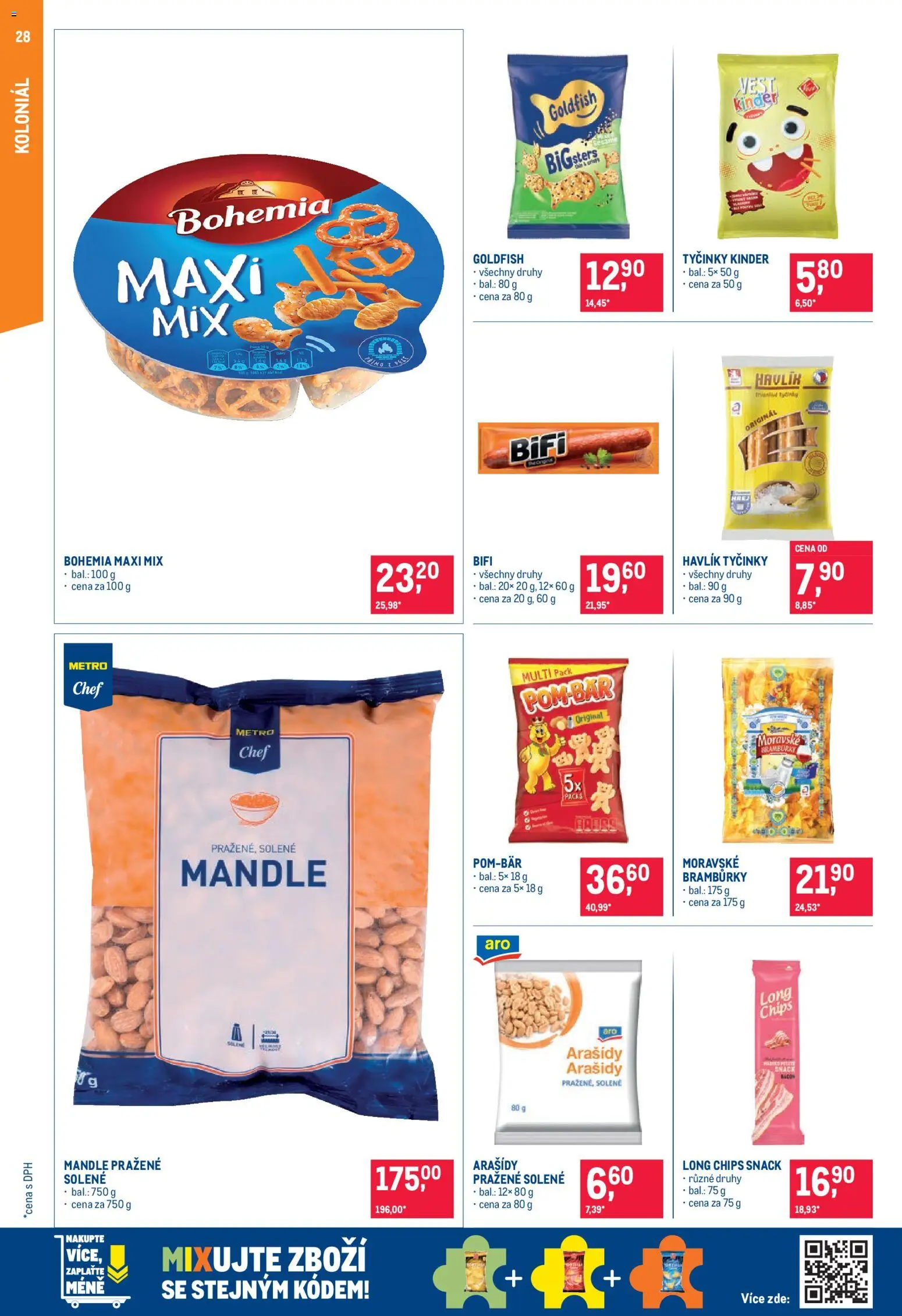 Makro leták - Pro milovníky jídla od 07.10.2026 | Strana: 28 | Produkty: Long chips, Bramburky, Tyčinky, Kinder