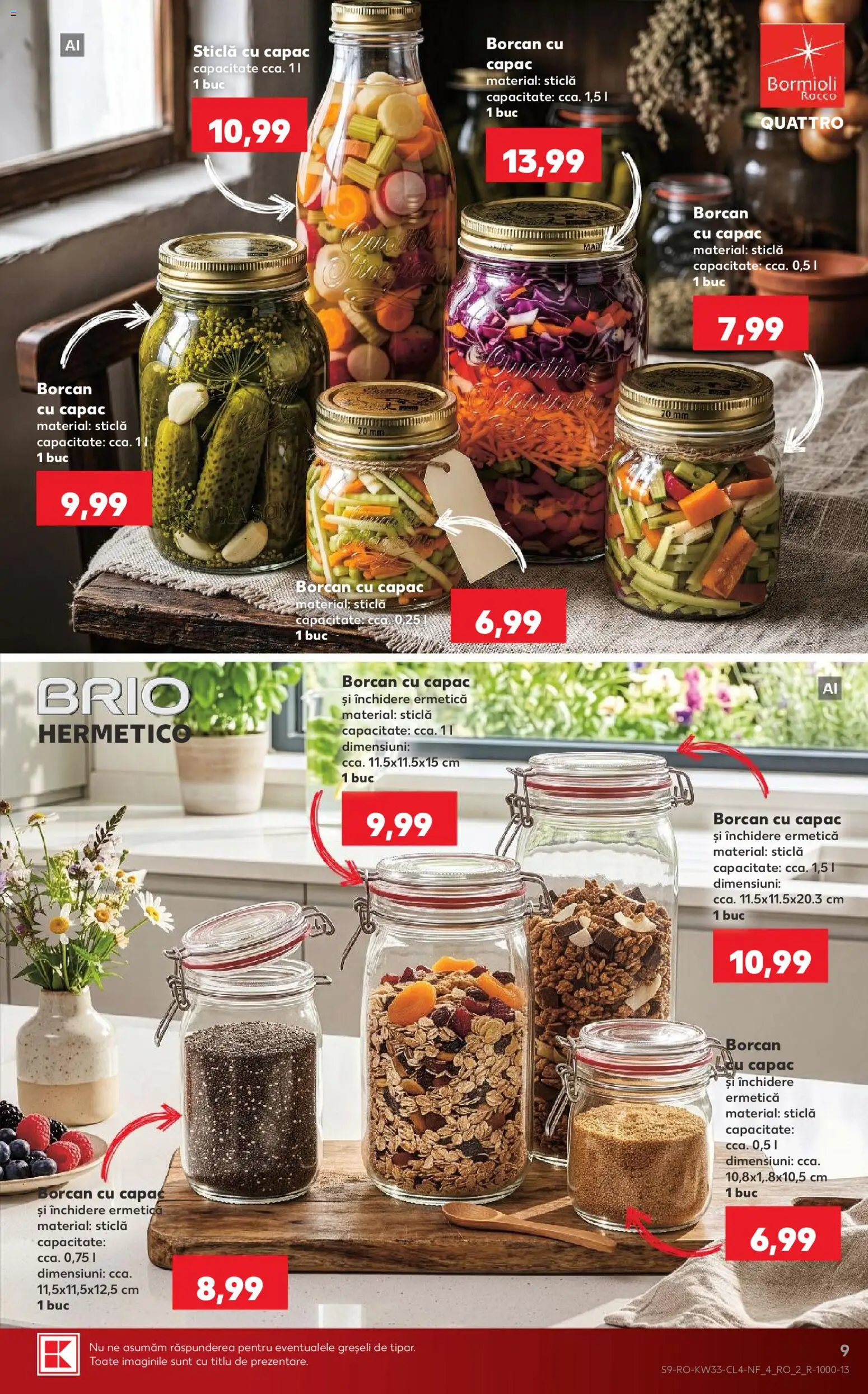 Noul catalog Kaufland – valabil de la 12.08.2026 | Pagină: 9 | Produse: Borcan, Sticla cu capac