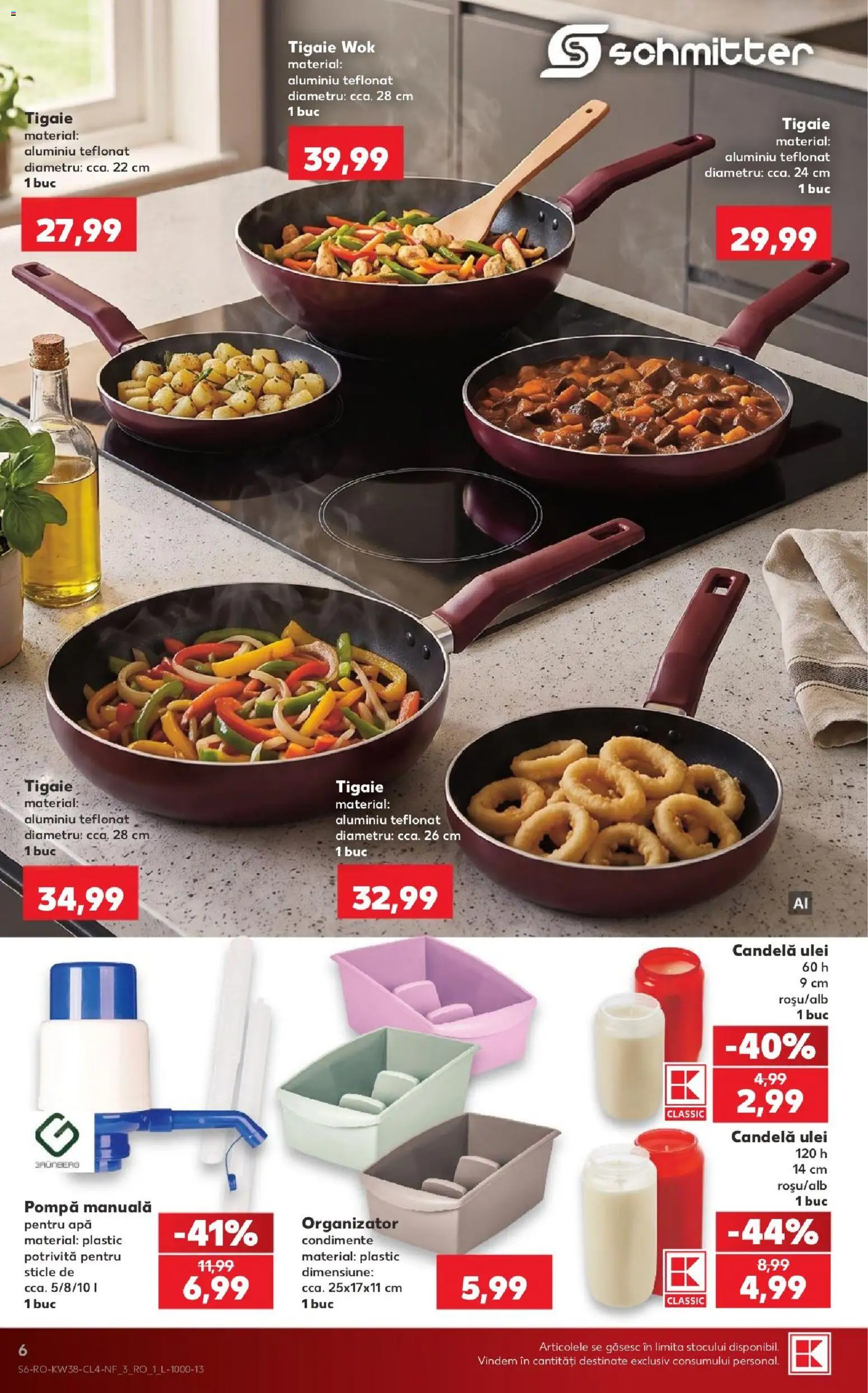 Noul catalog Kaufland – valabil de la 16.09.2026 | Pagină: 6 | Produse: Tigaie, Ulei, Condimente, Apă