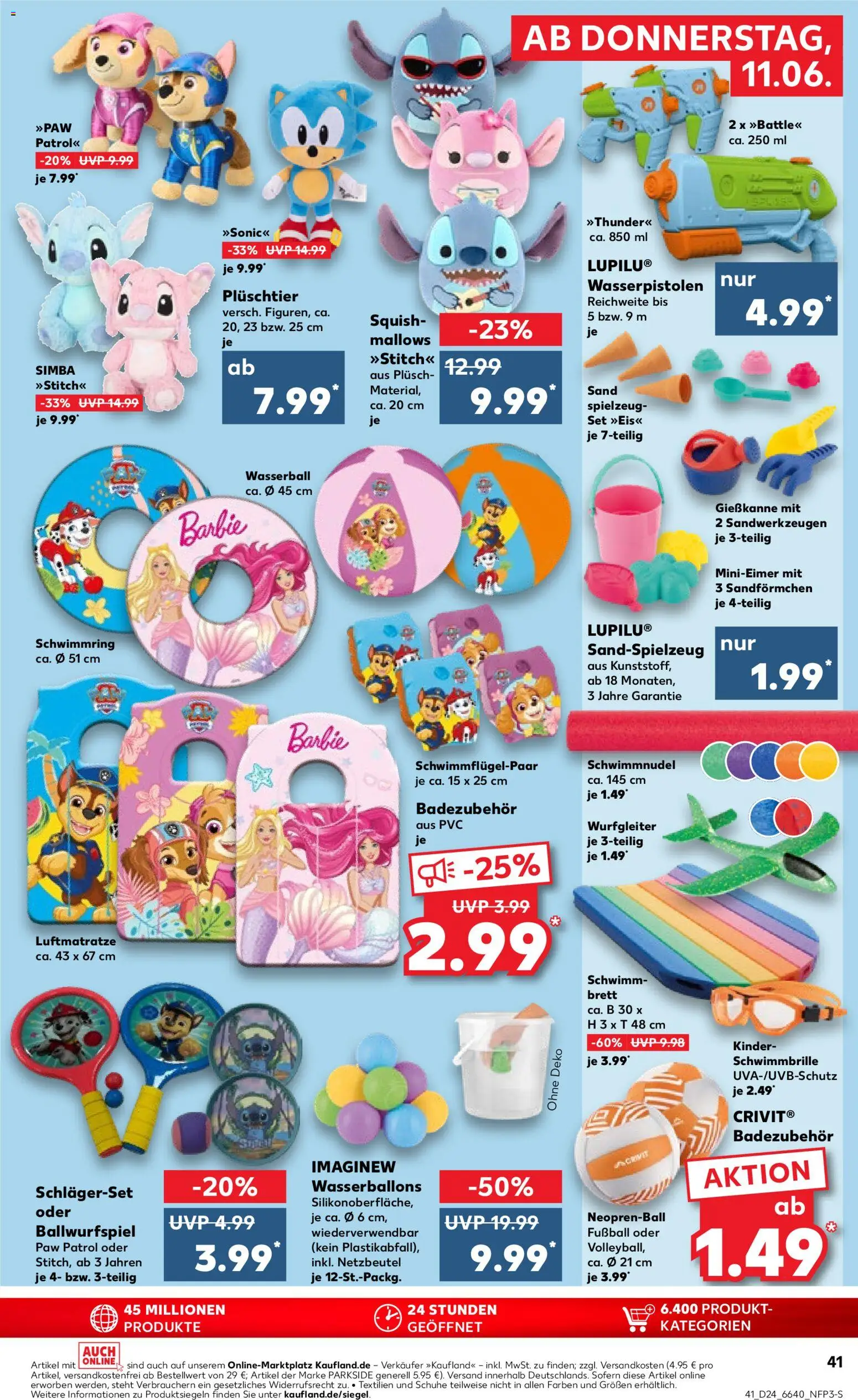 Kaufland Německo leták od 11.06.2026 | Strana: 41 | Produkty: Parkside, Barbie, Kinder, Stitch