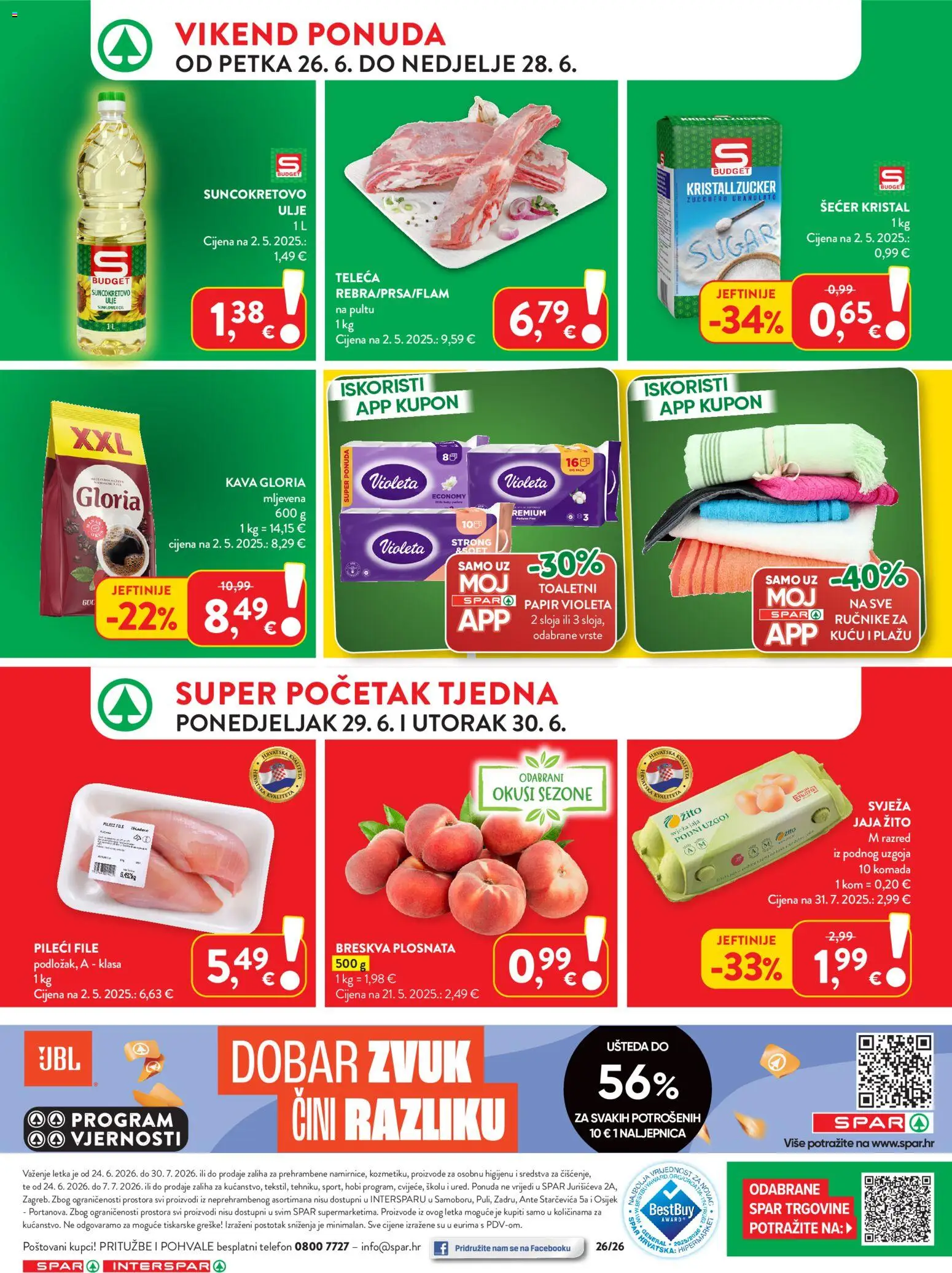 Spar katalog | vrijedi od 24.06.2026 | Stranica: 36 | Proizvodi: Šećer kristal, Kava, Šećer, Breskva