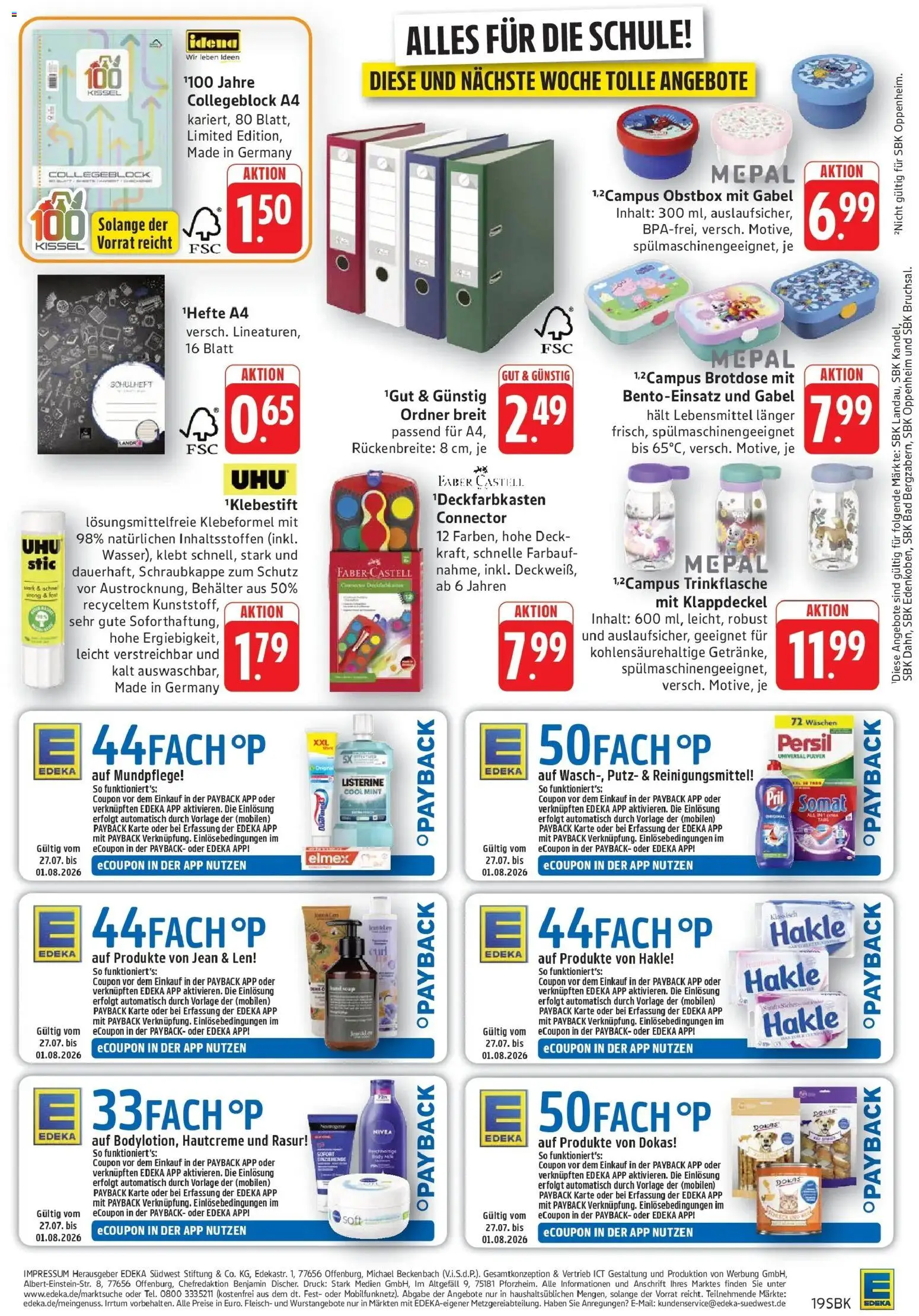 Edeka Prospekt Bad Bergzabern – gültig ab 27.07.2026 | Seite: 19 | Produkte: Bad, Pril, Persil, Listerine