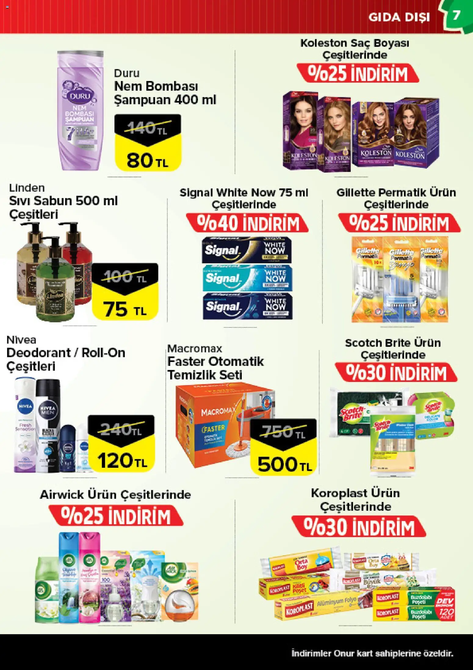 Onur Market Katalog - 29 Eylül 2026 tarihinden itibaren geçerlidir | Sayfa: 7 | Ürünler: Şampuan, Sabun, Deodorant