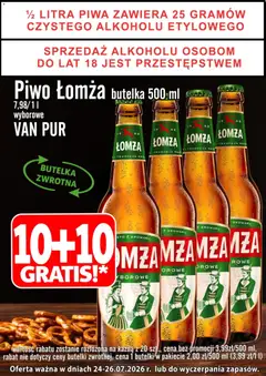 Pogląd oferty "Prim Market promocja - Piwo Łomża Wyborowe 10+10 Gratis" - ważna od 24.07.2026