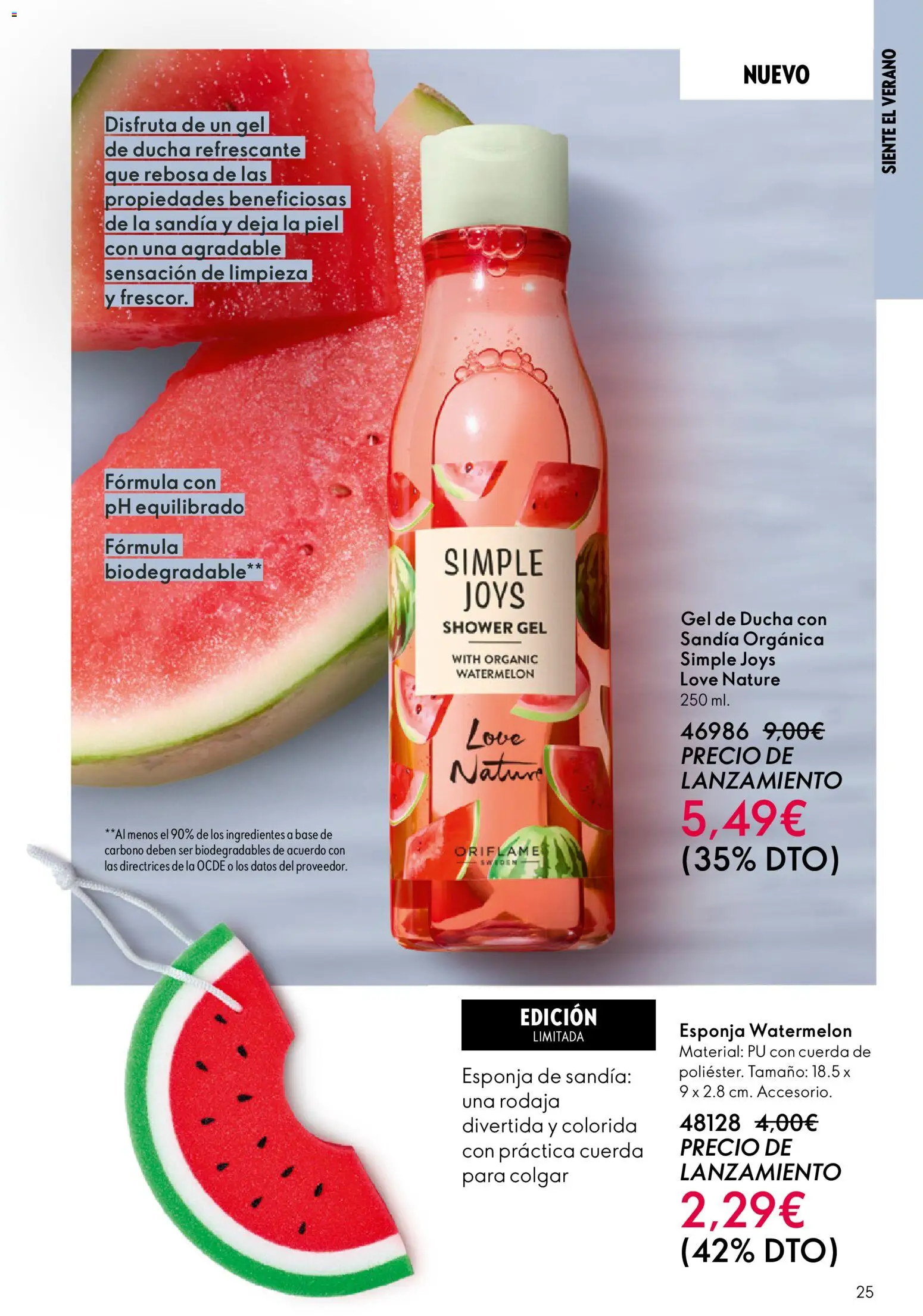 Oriflame - Catálogo Campaña 8 │ válido desde el 03.06.2026 | Página: 25 | Productos: Esponja, Gel de ducha, Κρεμάστρα, Sandía