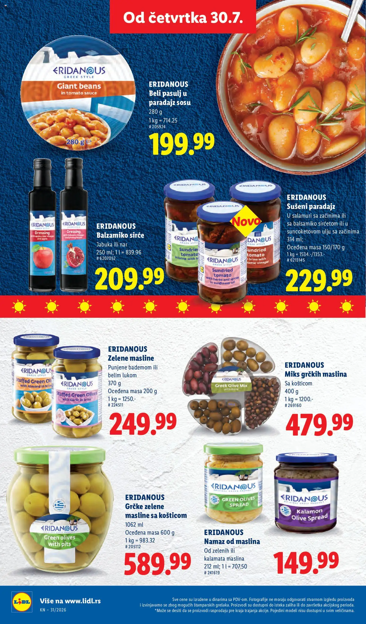 Lidl katalog - važi od 30.07.2026 | Strana: 56 | Proizvode: Masline, Sušeni paradajz, Namaz, Nar